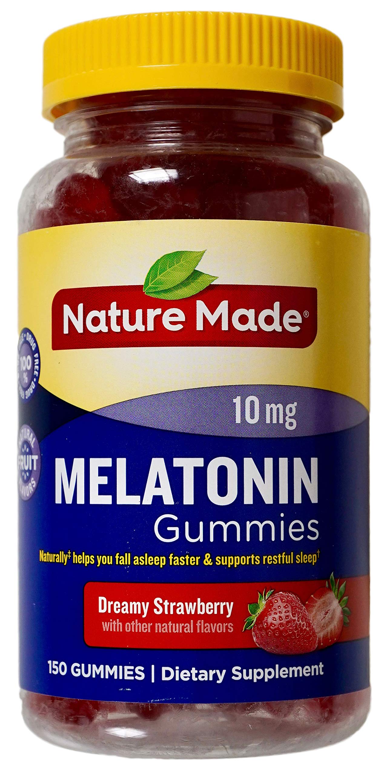 Nature Made Melatonin 10mg Dreamy Strawberry Natural Flavors Gummies, 150 Count