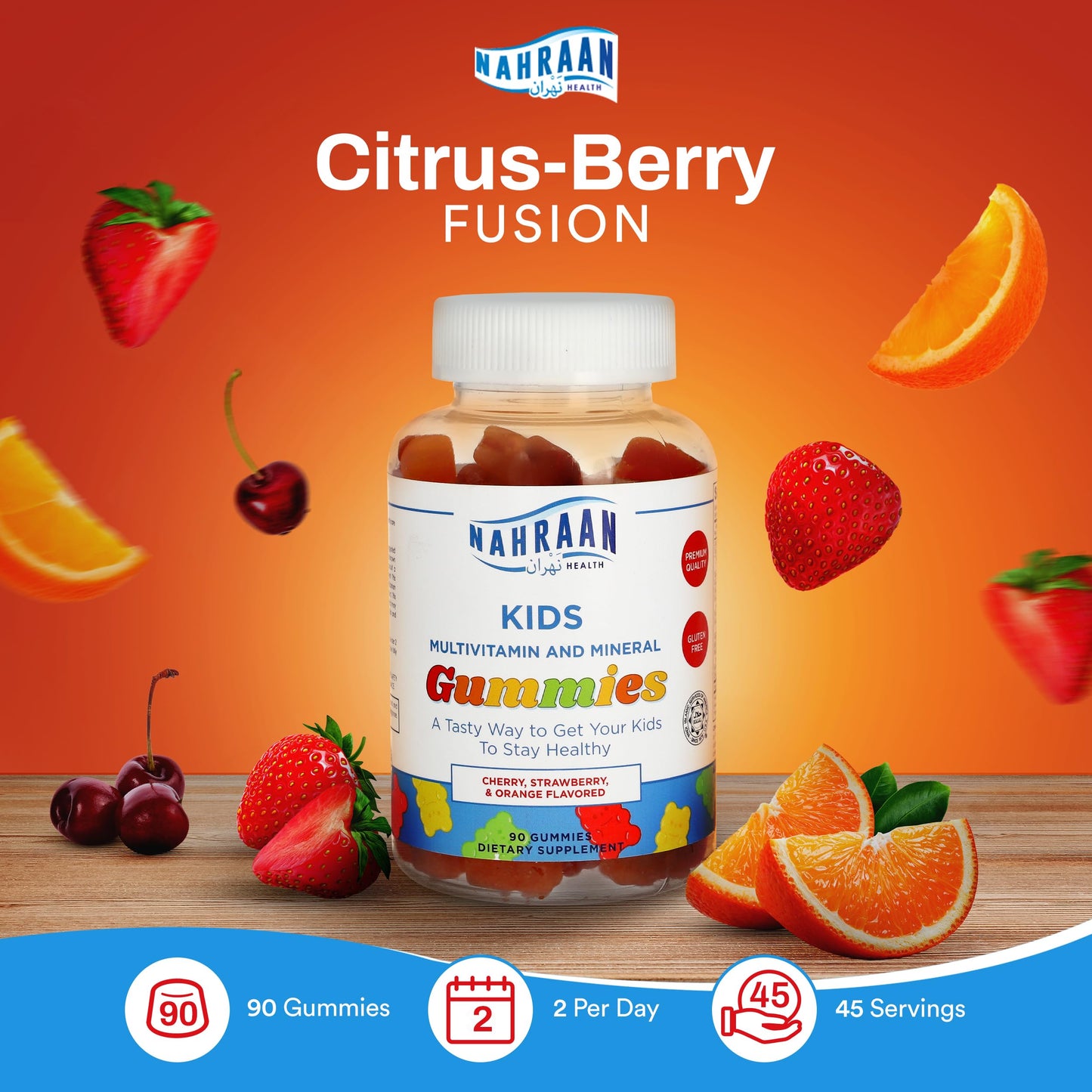 NAHRAAN HEALTH Halal Multivitamins for Kids Gummies 90 Count