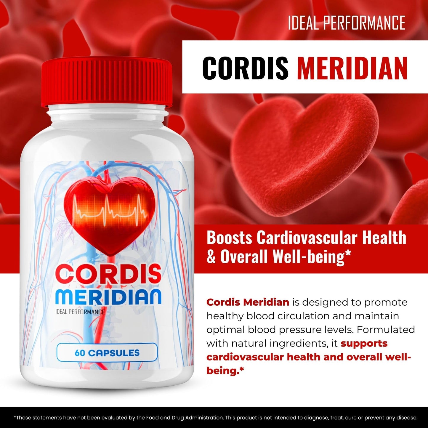 IDEAL PERFORMANCE Cordis Meridian Advanced Blood Formula Capsules, 120 Capsules