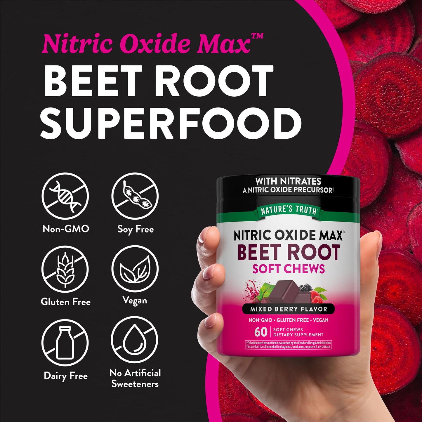 Nature's Truth Beet Root Chews Soft Chew 60