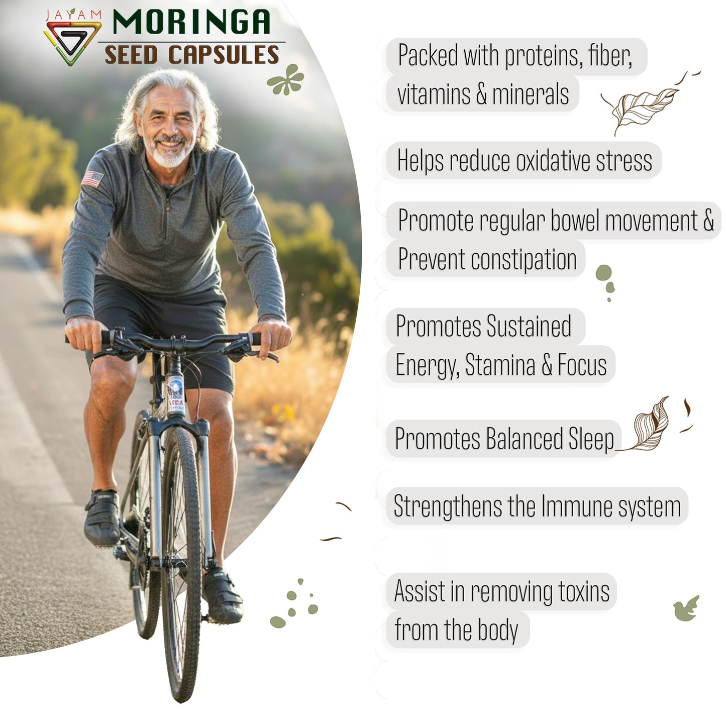 JAYAM Organic Moringa Seed, 120 Capsules