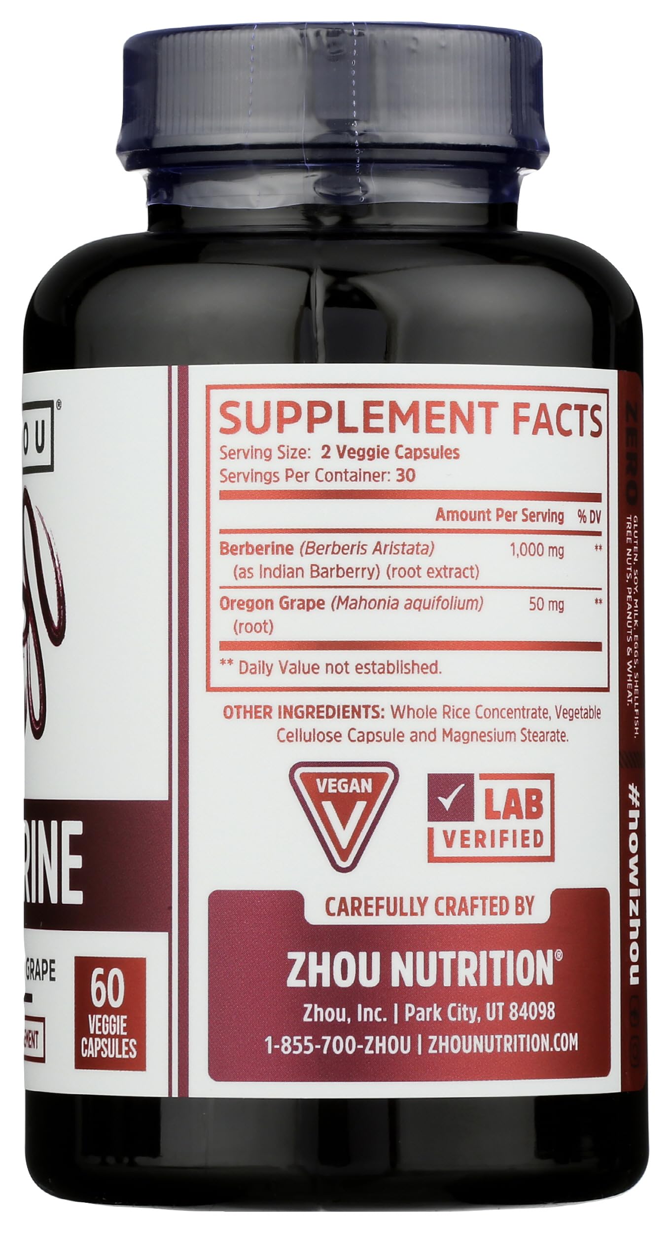 ZHOU Oregon Grape Berberine Capsule 60 Count