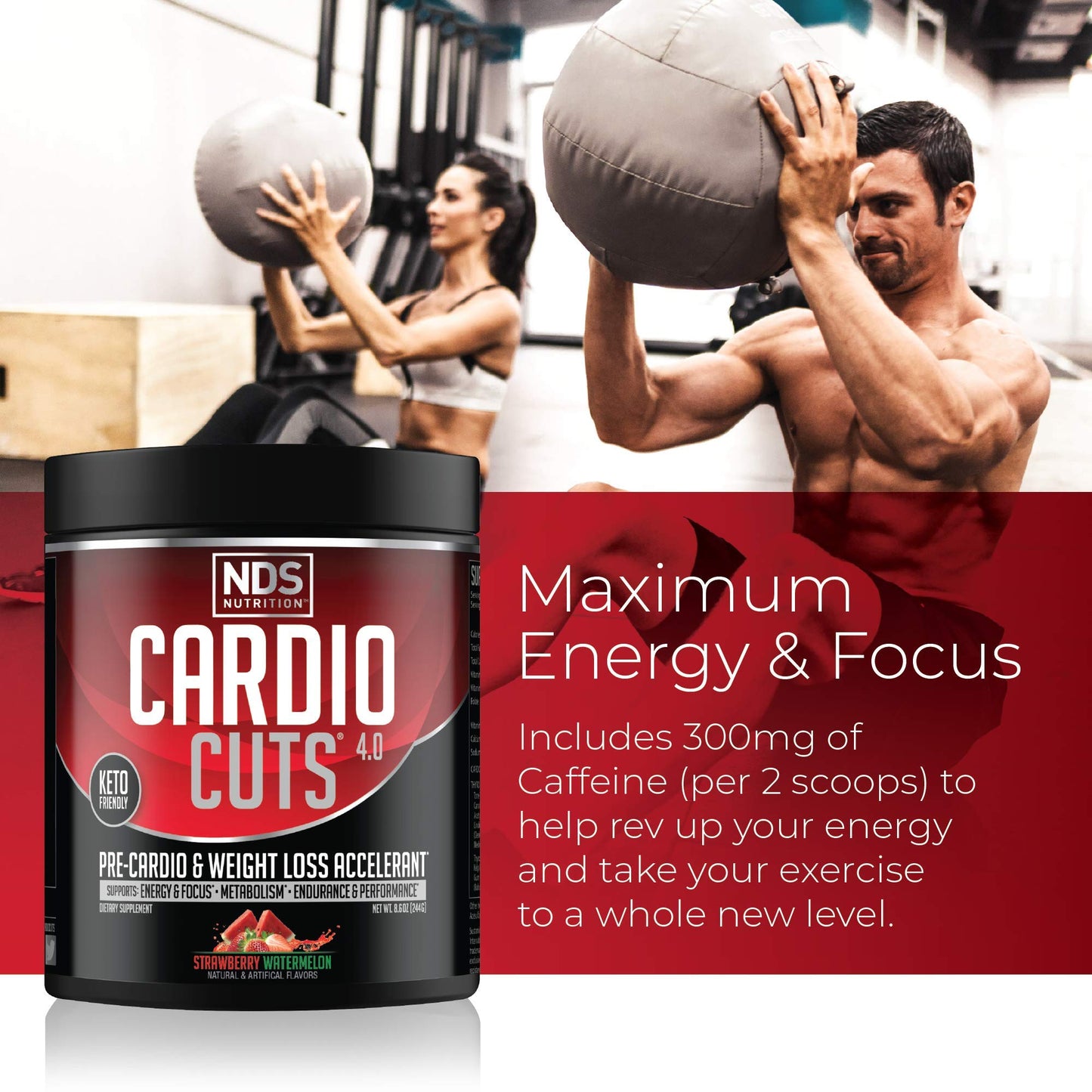 NDS Nutrition Cardio Cuts 4.0 Strawberry Watermelon Powder 8.6 Ounce