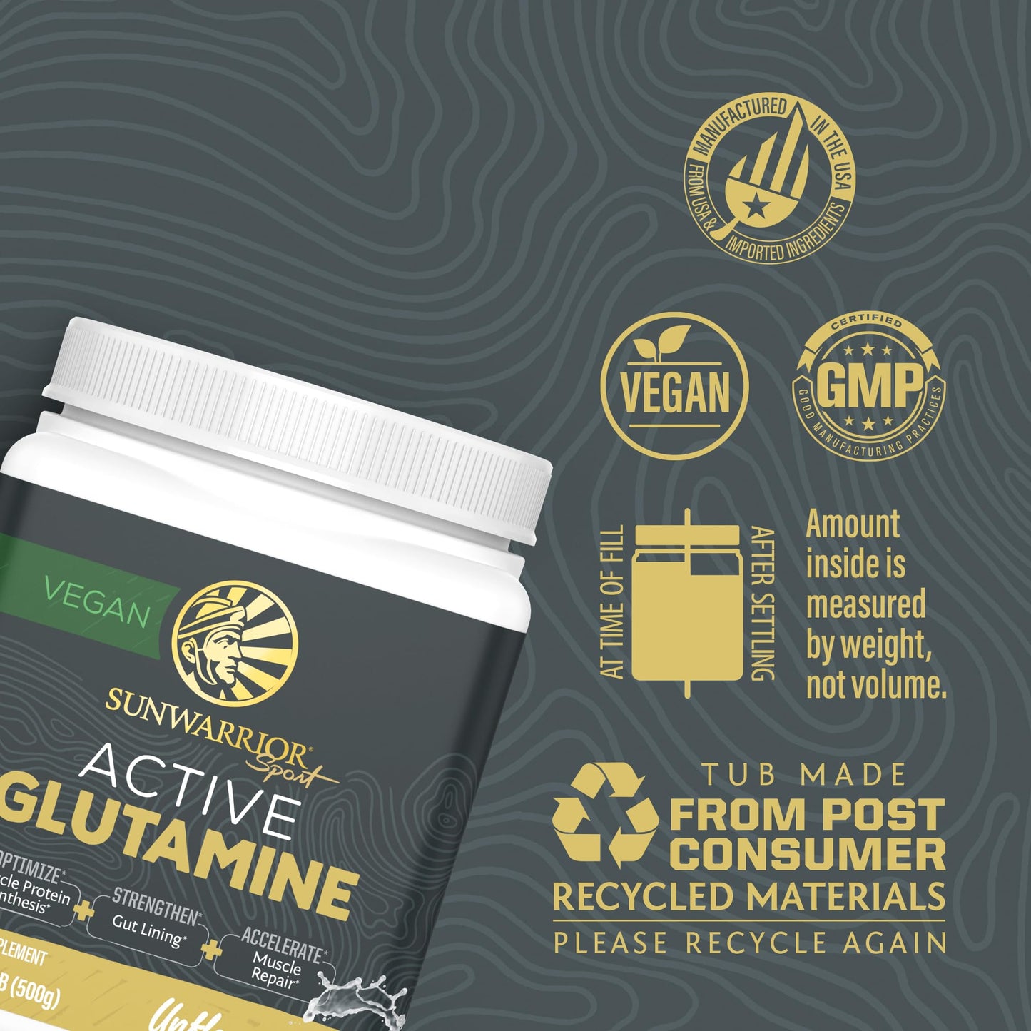 Sunwarrior L-Glutamine Powder 17.6 oz