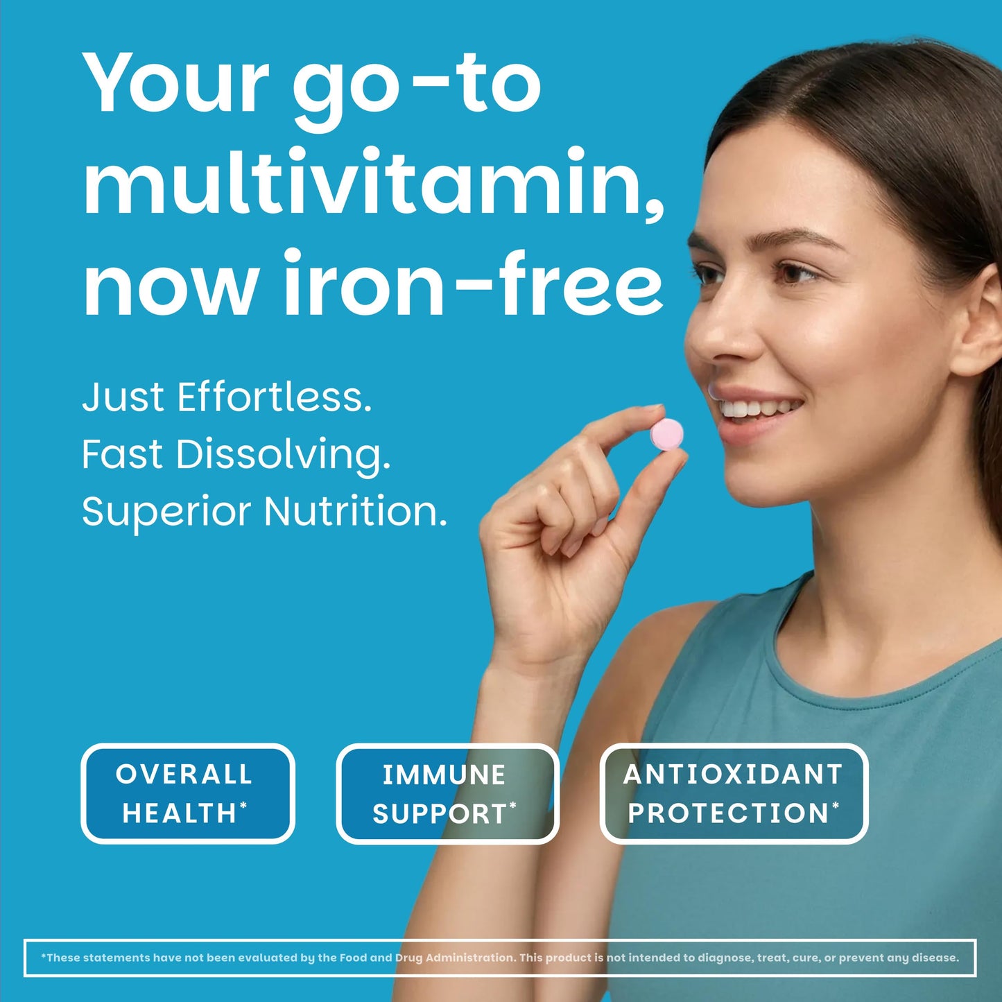 EZ Melts Multivitamin Without Iron Tablet 60 Count