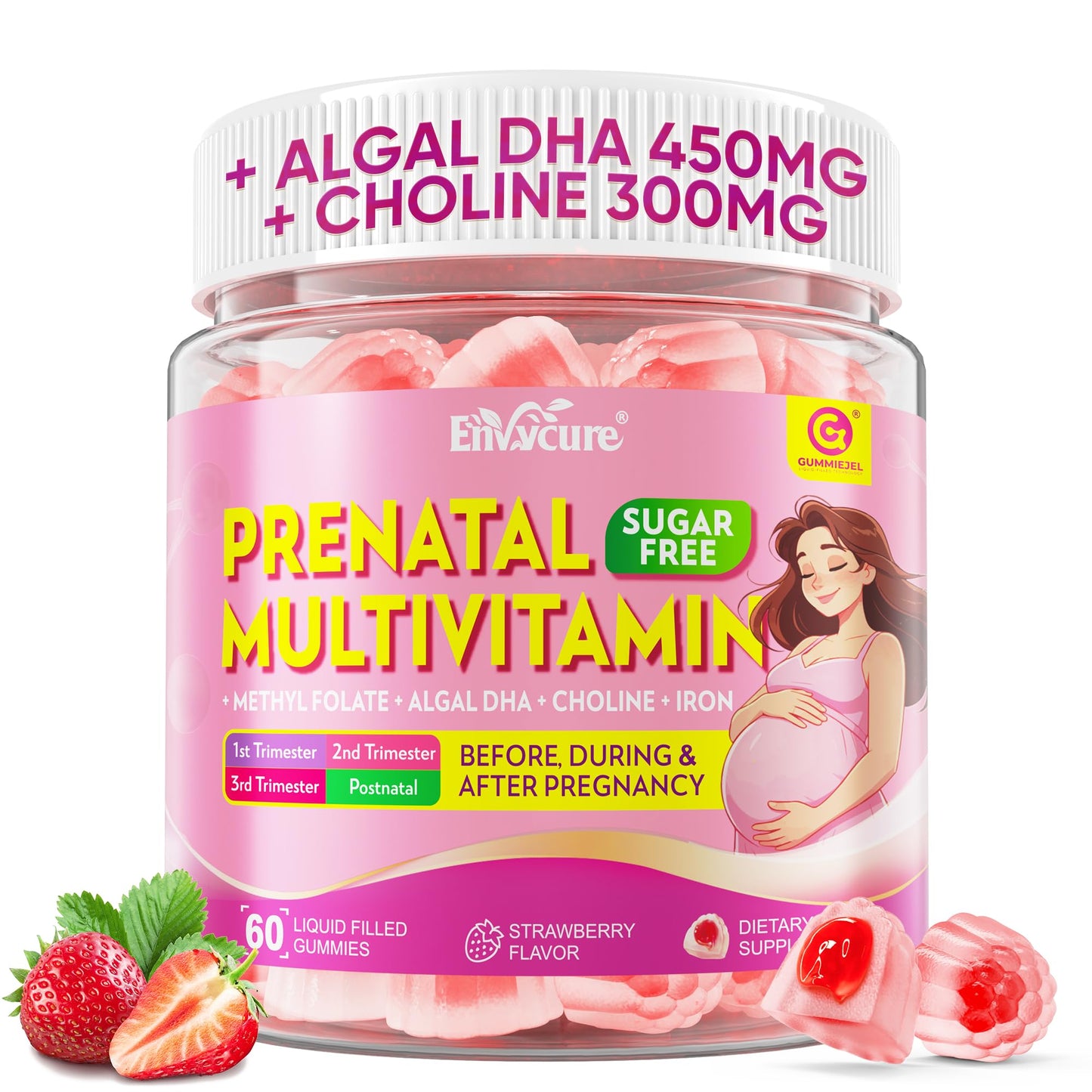EnvyCure Prenatal Vitamins for Women Gummies 60 Count