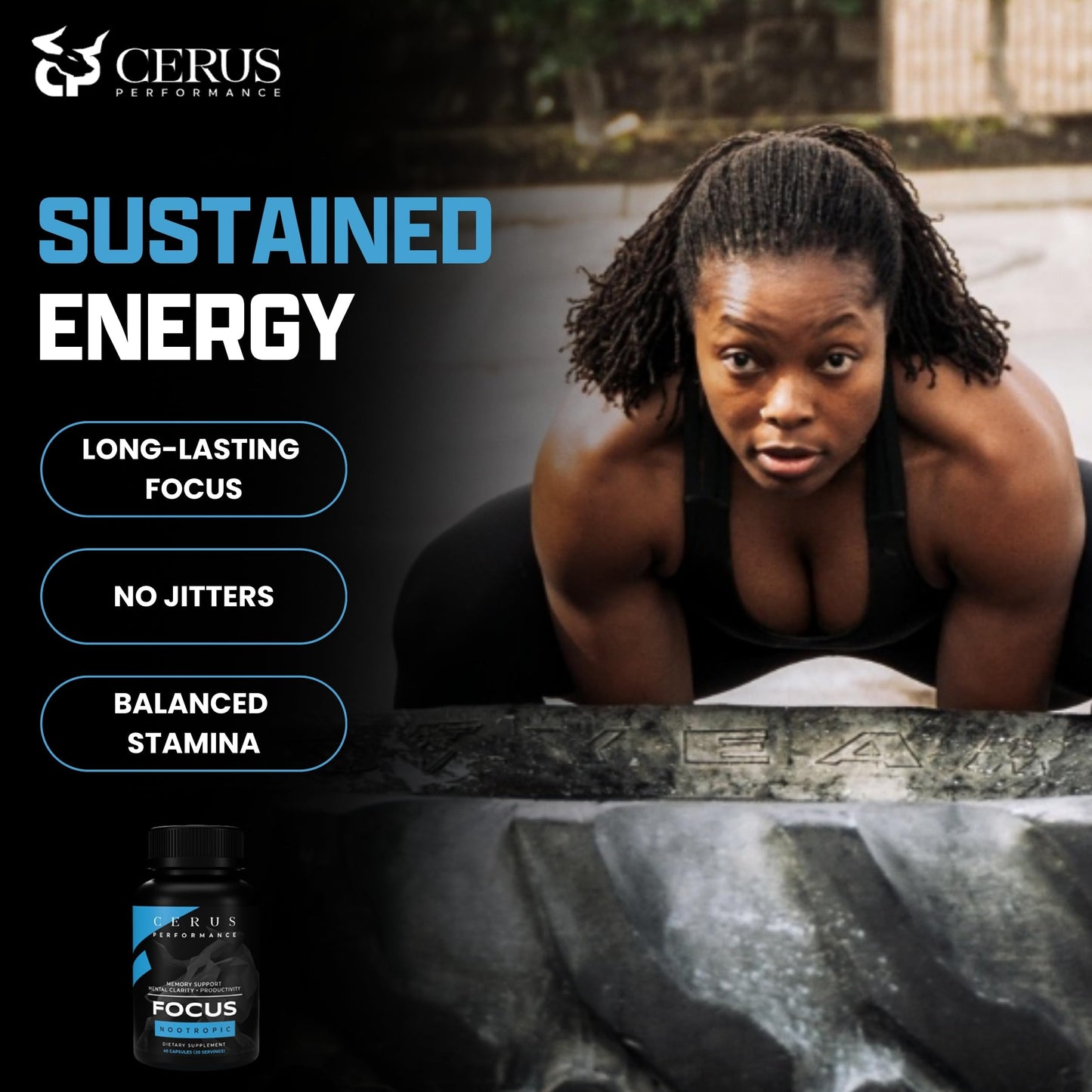 Cerus Performance Focus Nootropic Supplement Capsule 60 Count