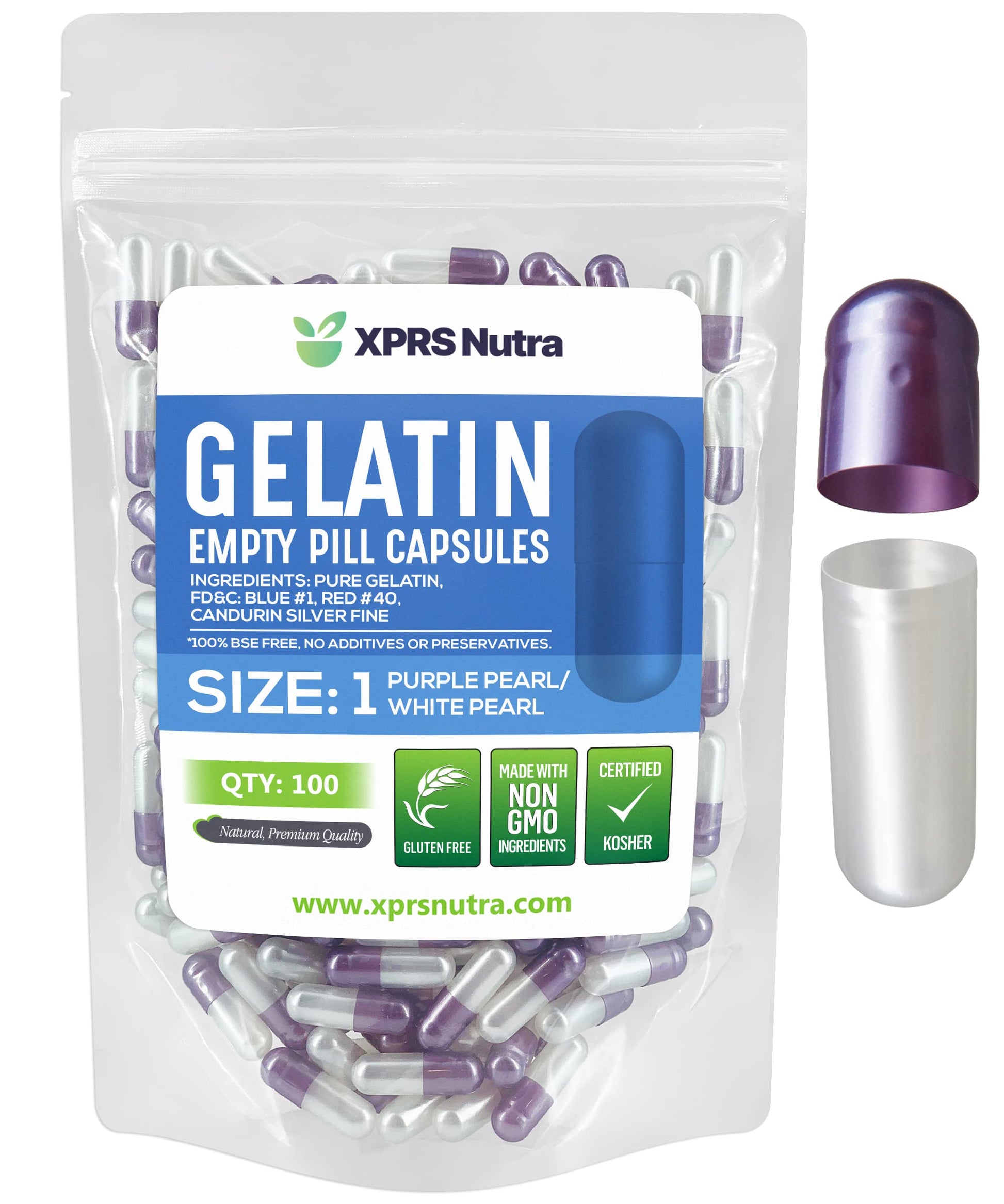 XPRS Nutra Empty Gelatin Capsules, 100 Count