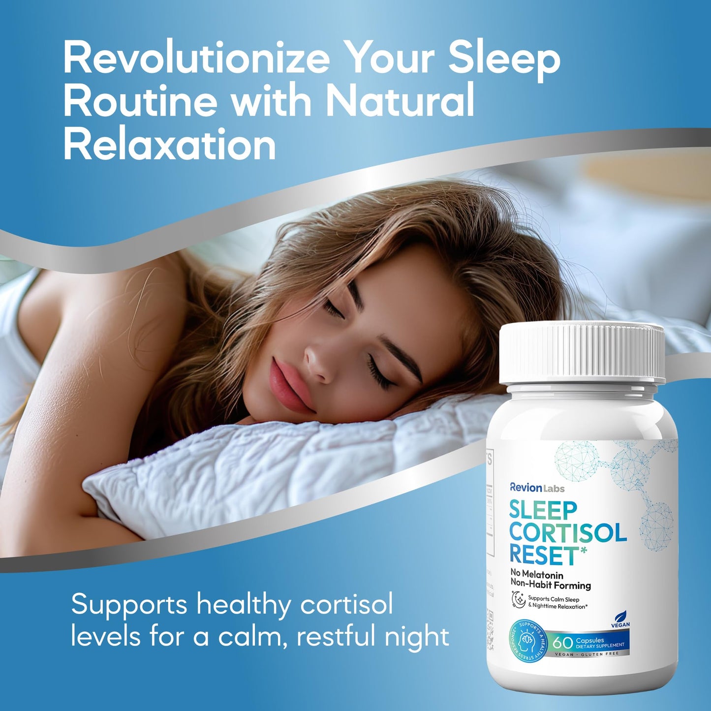 Revion LABS Cortisol Reducer Supplement for Women and Men Capsules, 60 Count