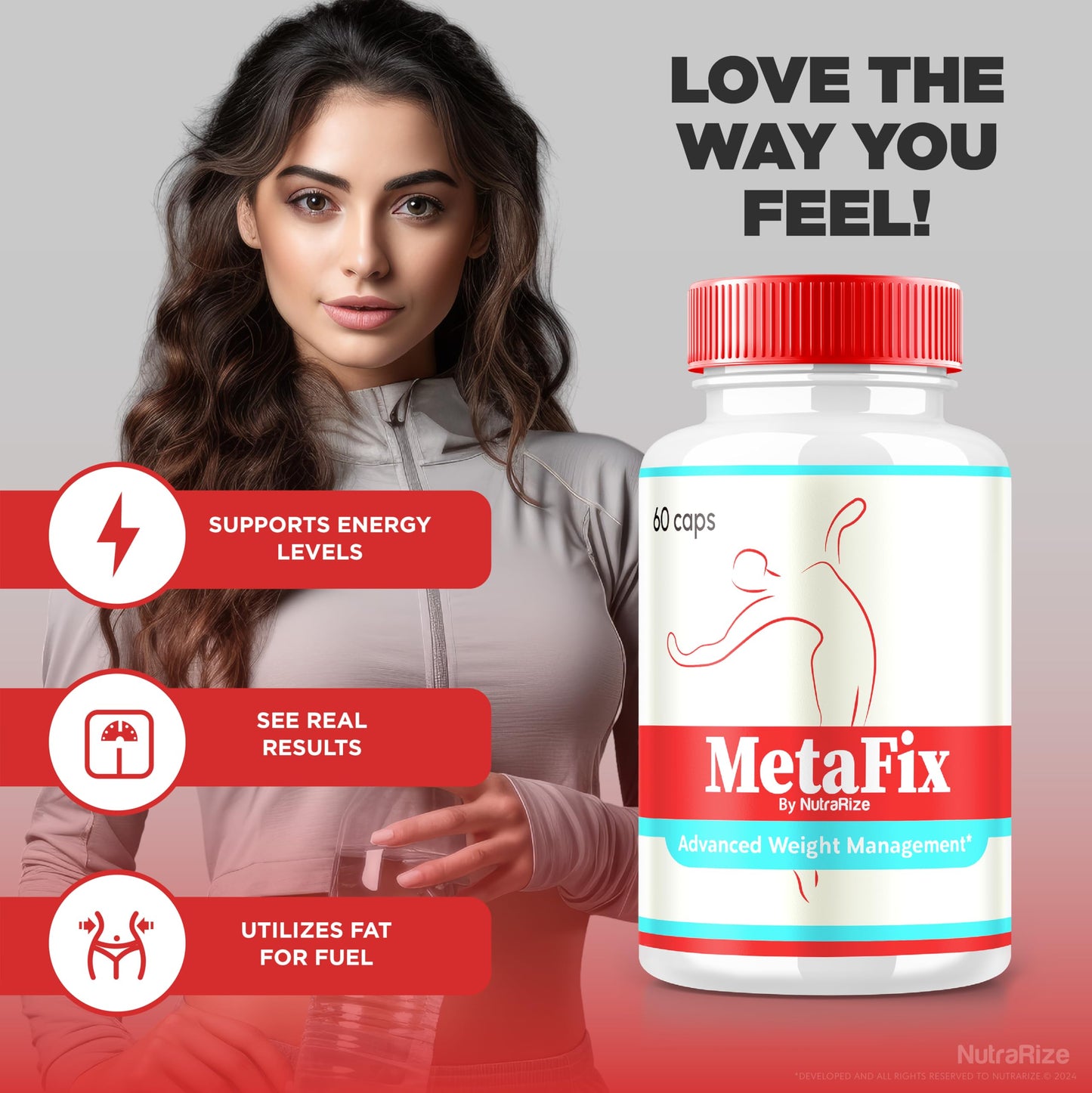 NutraRize Metafix Capsules, Maximum Strength Formula for A Fit and Healthy Body, 120 Capsules