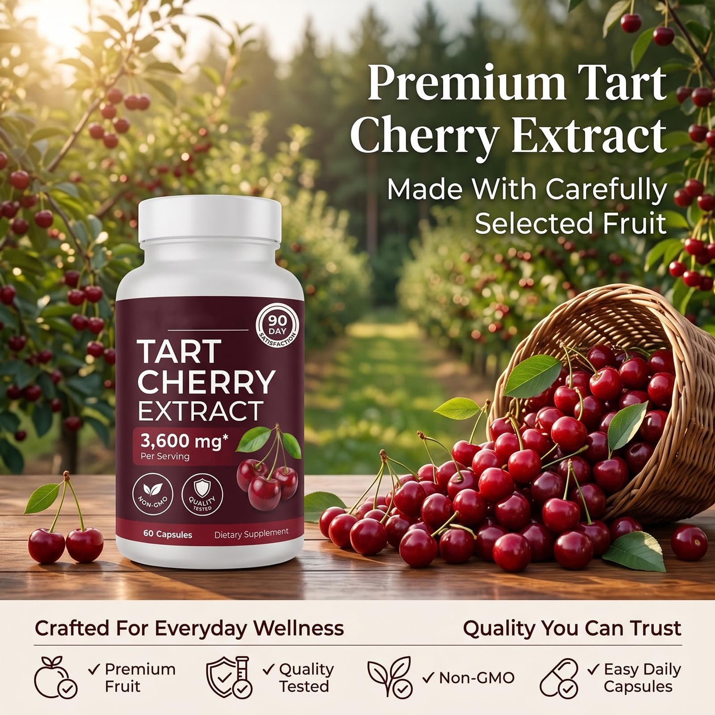 Omdeko Tart Cherry Extract Capsules, 60 Count