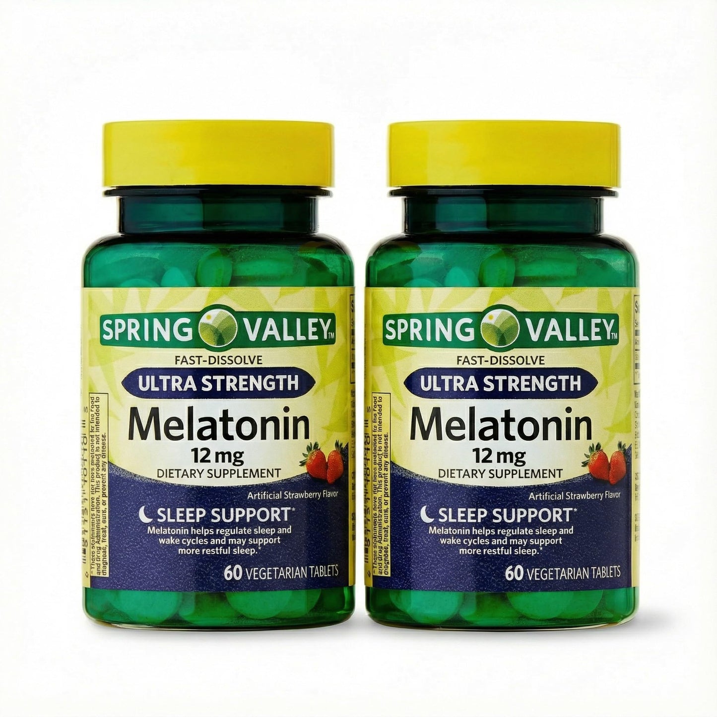 Unique Bundle Store Melatonin Ultra Strength 12mg - Strawberry Flavor, Fast-Dissolve, Sleep Support, 60 Tablets