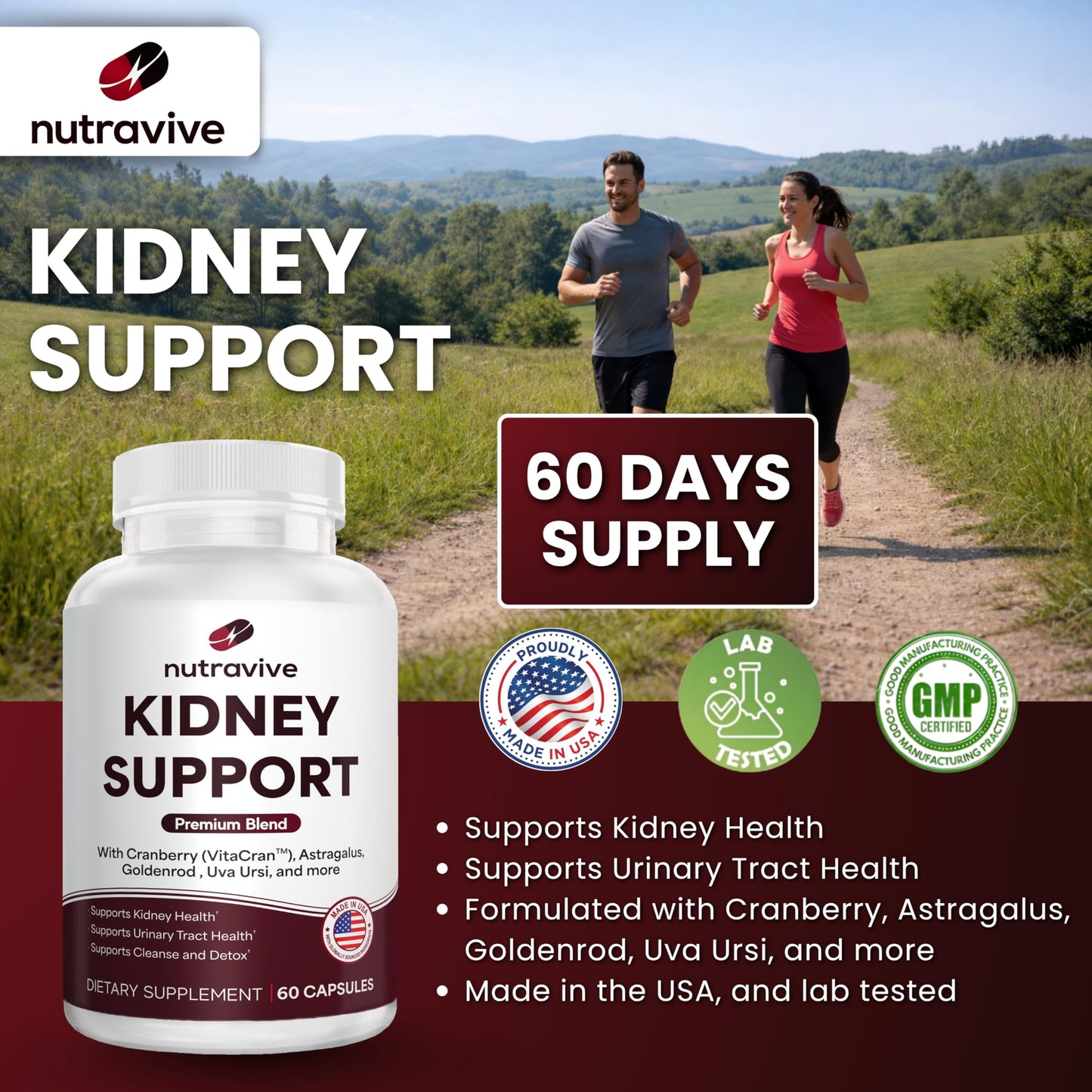 Nutravive 21-in-1 Kidney Support Supplement 60 Capsules