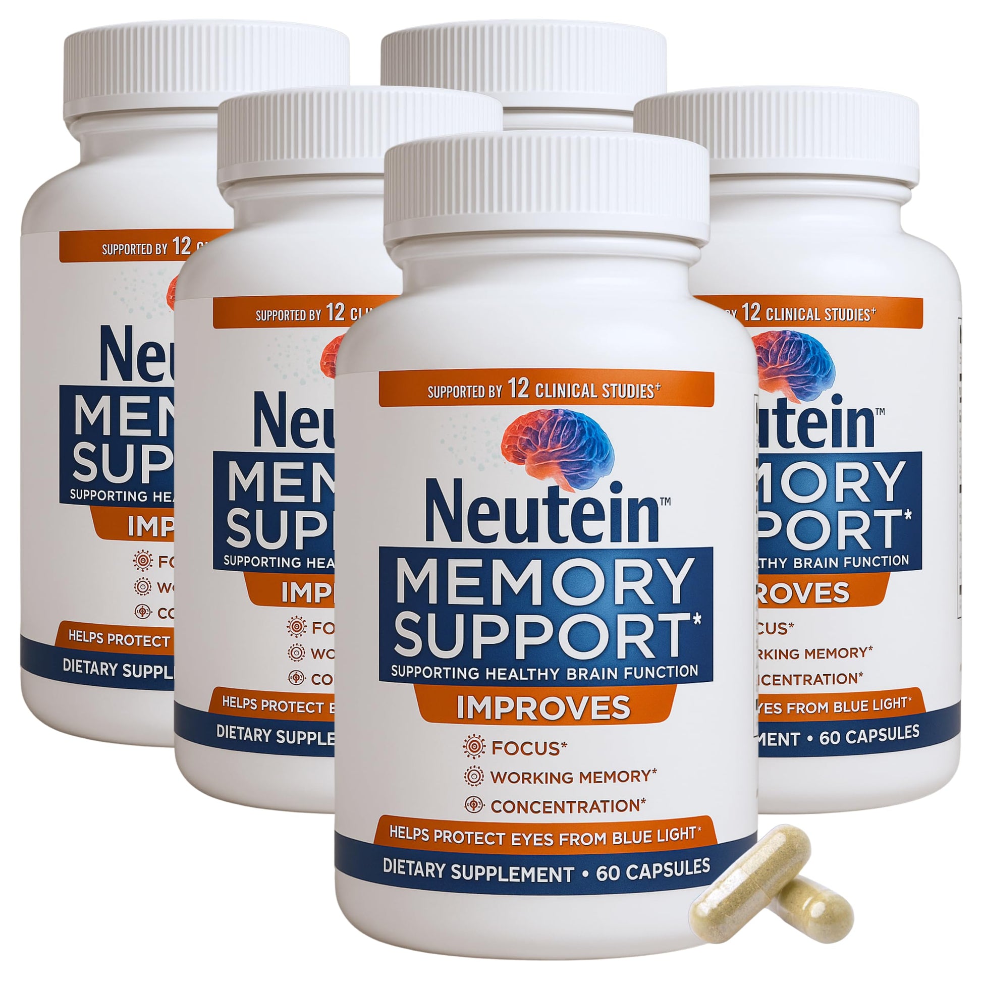 Neutein Memory & Focus Supplement Capsules, 300 Capsules