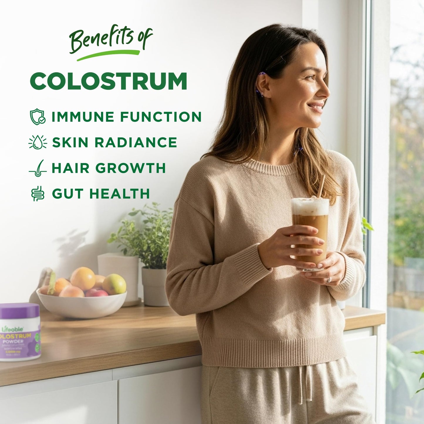 Lifeable Bovine Colostrum Powder 2.1 Ounce (Pack of 1)