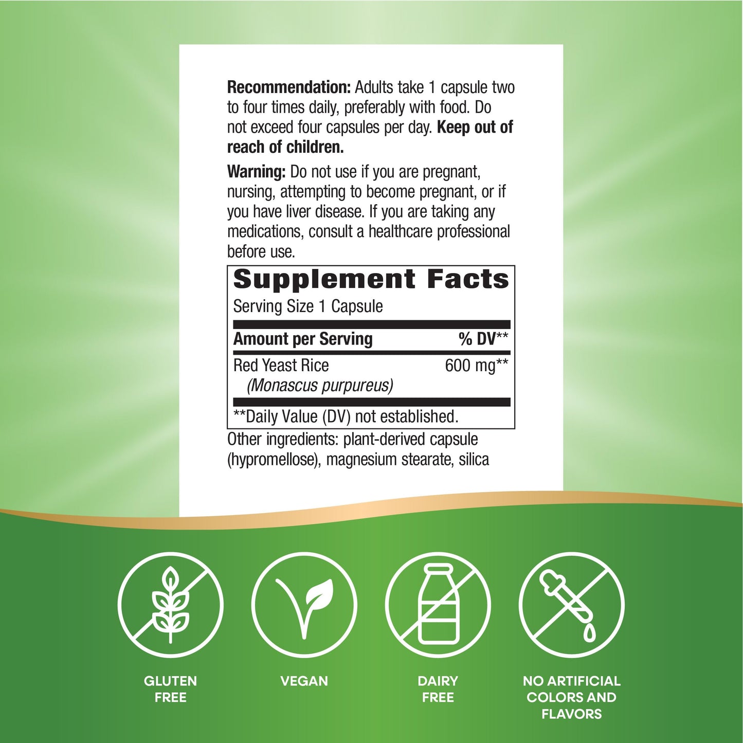 Nature's Way Red Yeast Rice Capsule 120 Count