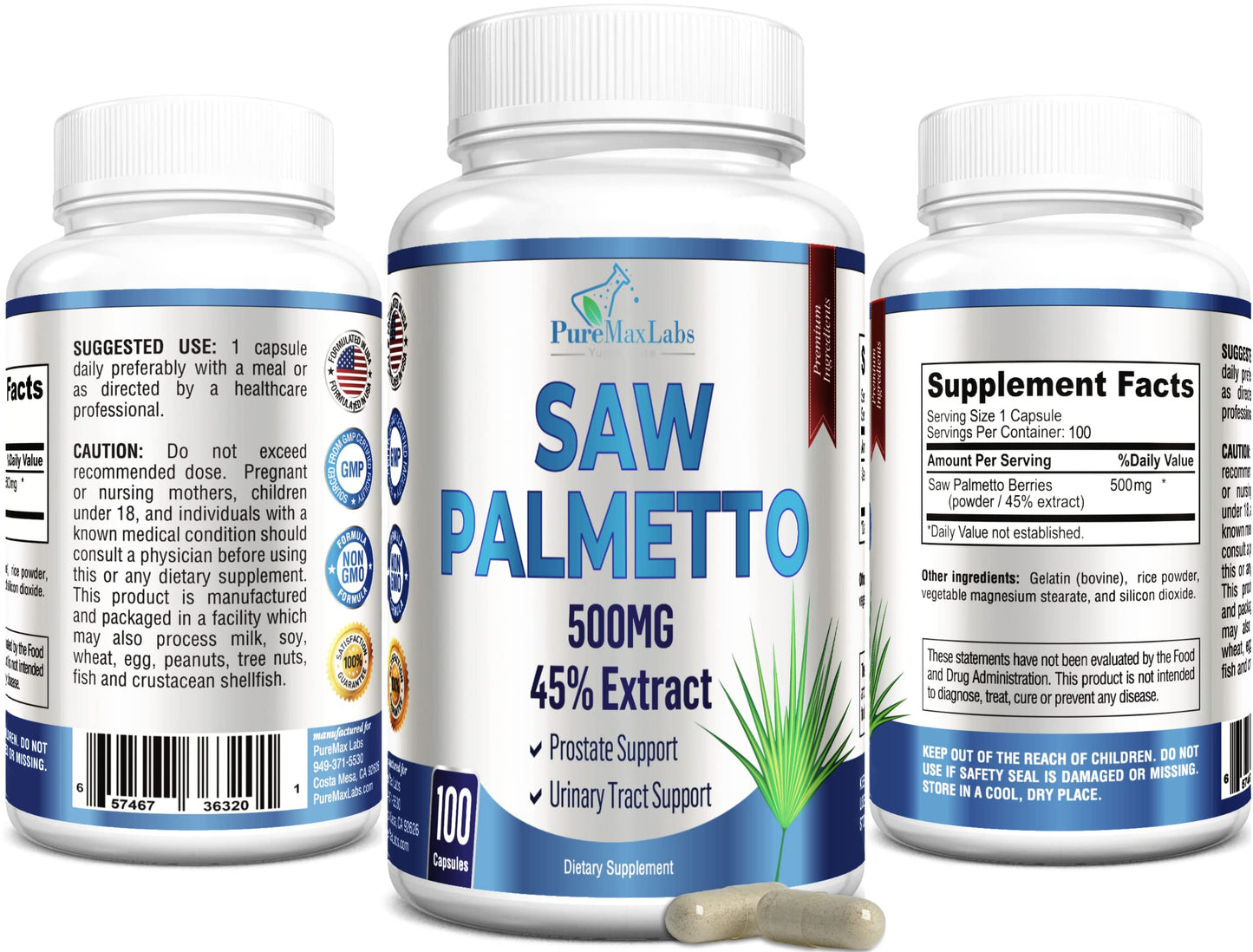 YUMMYVITE Extra Strength Saw Palmetto Capsules 100 Count