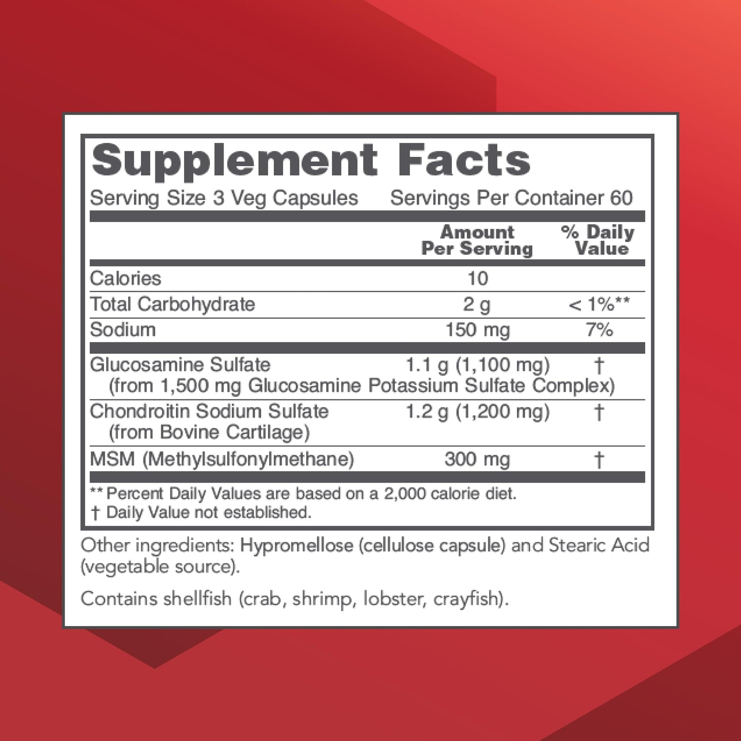 PROTOCOL FOR LIFE BALANCE Glucosamine & Chondroitin with MSM Joint Support 180 Veg Caps