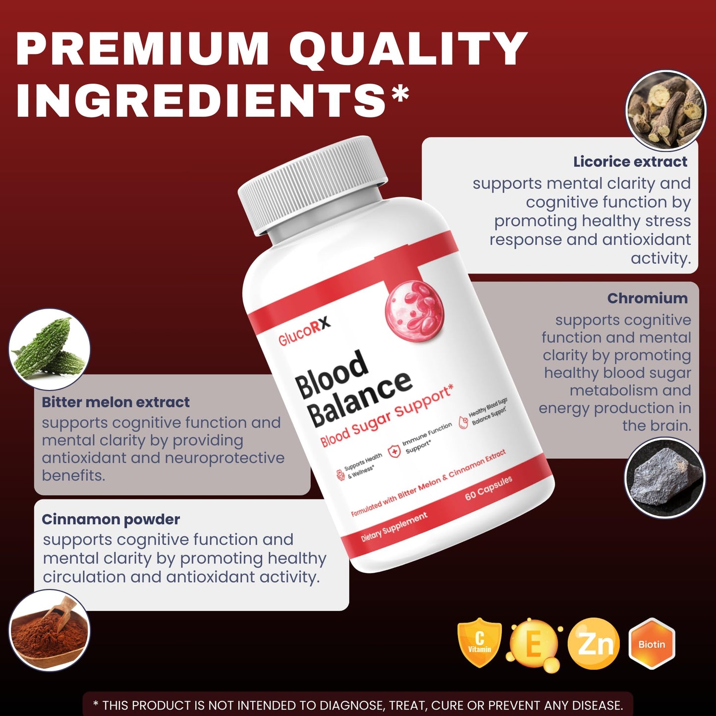 SuppNature GlucoRX Blood Balance, 60 Capsules