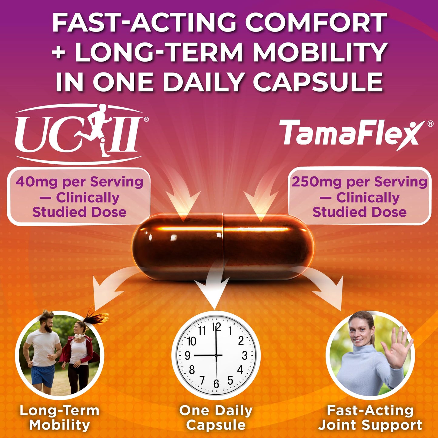 SUPPLEMENTS STUDIO Joint Health Supplement with UC-II Collagen & TamaFlex Turmeric, Tamarind Capsule 30 Count