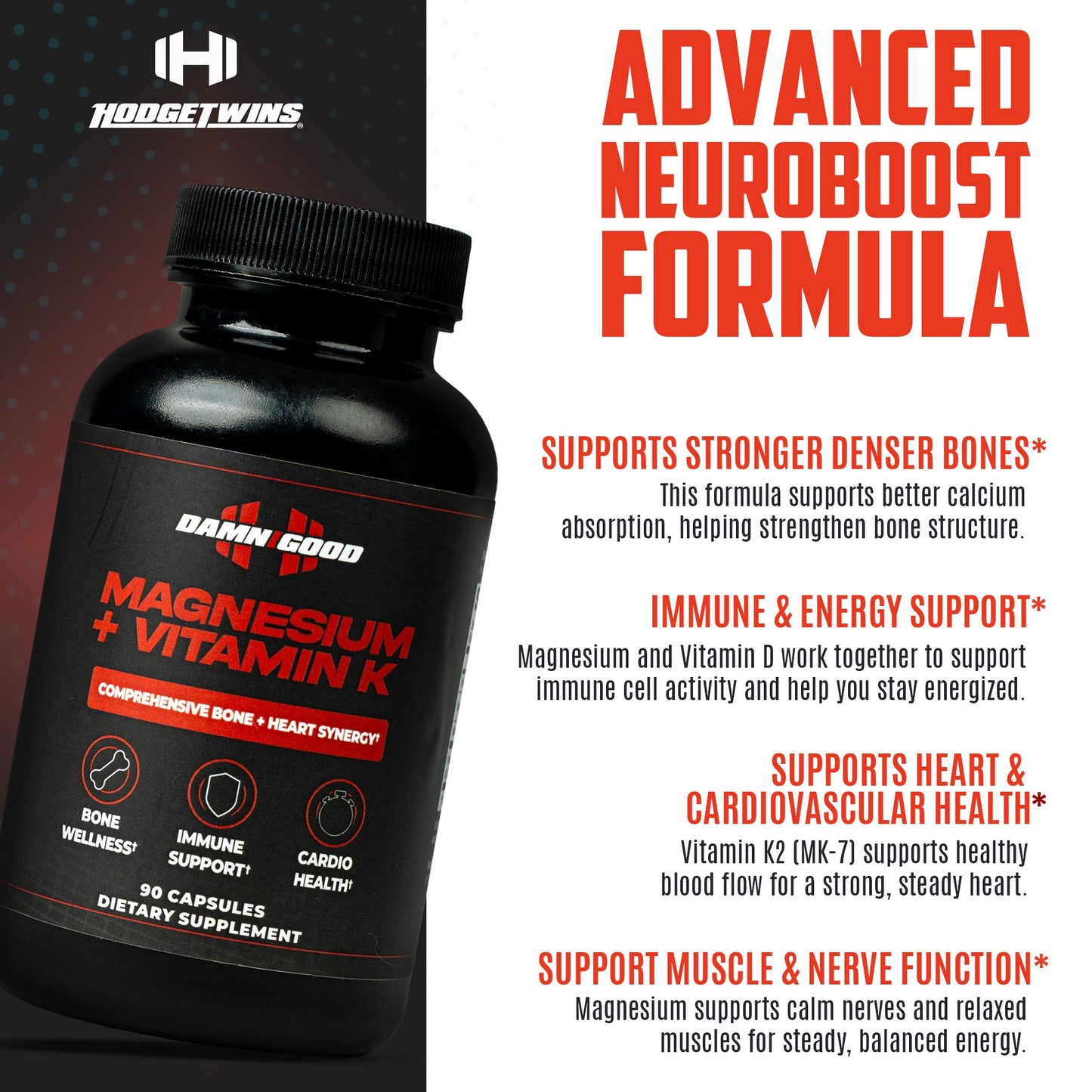 DAMN GOOD K2 Magnesium Supplement Capsule 90 Count