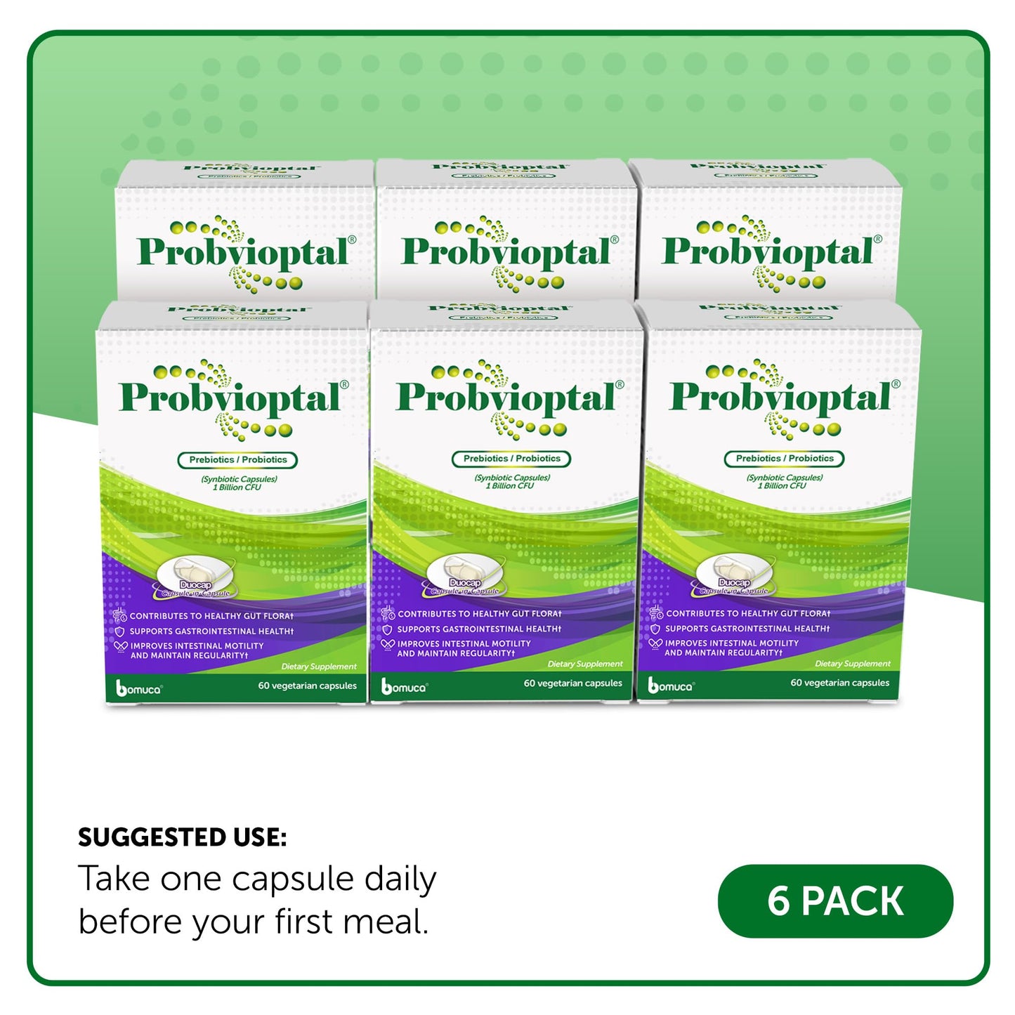 Vivioptal Vitamins Probvioptal Probiotics & Prebiotics Duocap, 60 Capsules, Pack of 6
