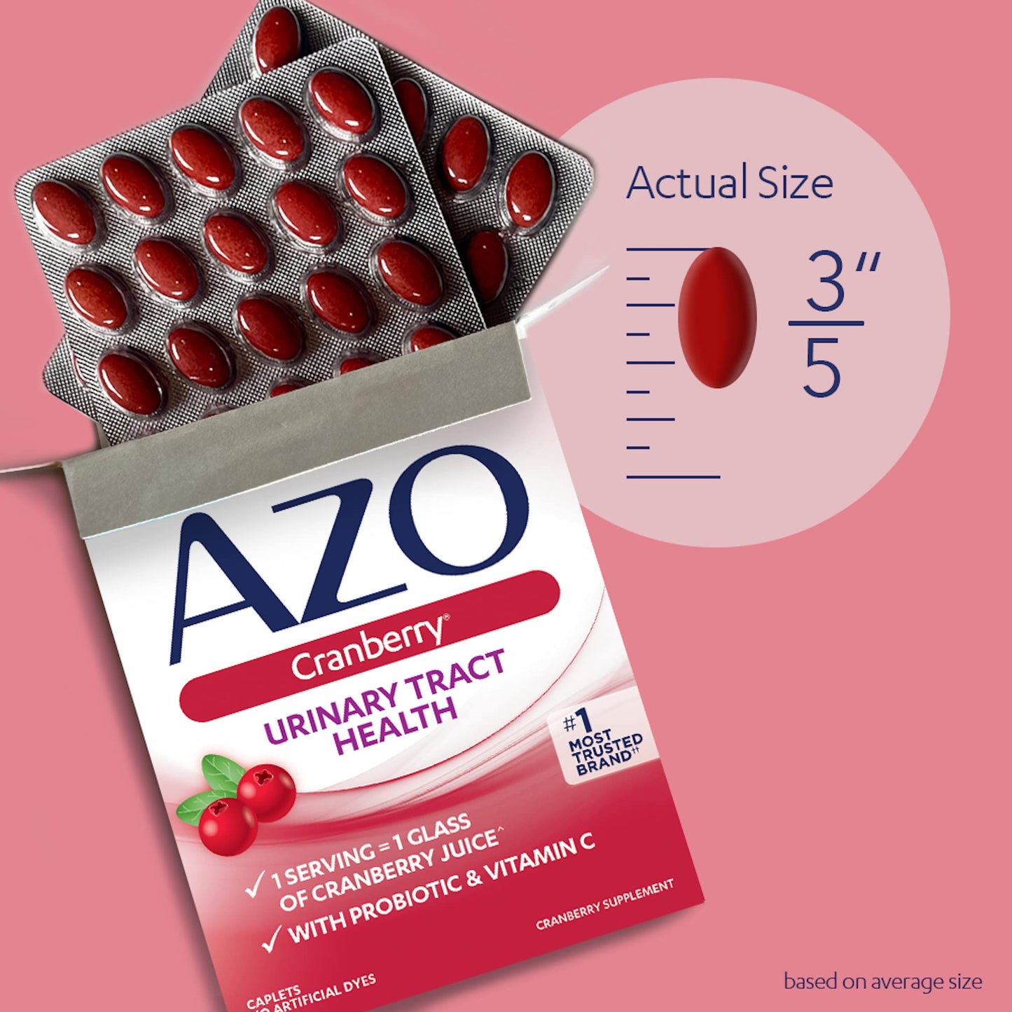 AZO Cranberry Pills for Urinary Tract Health Tablets, 100 Count