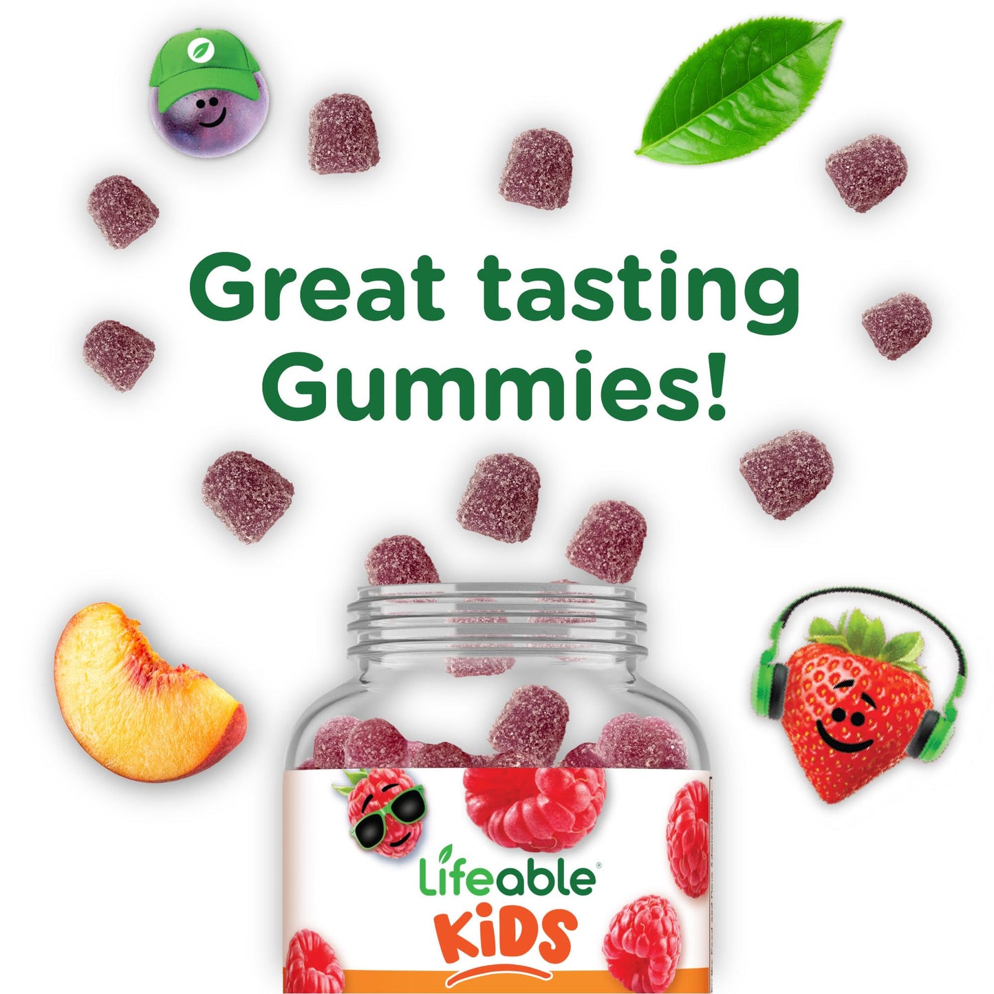 Lifeable Sugar Free Vitamin B Complex for Kids Gummy 90 Count