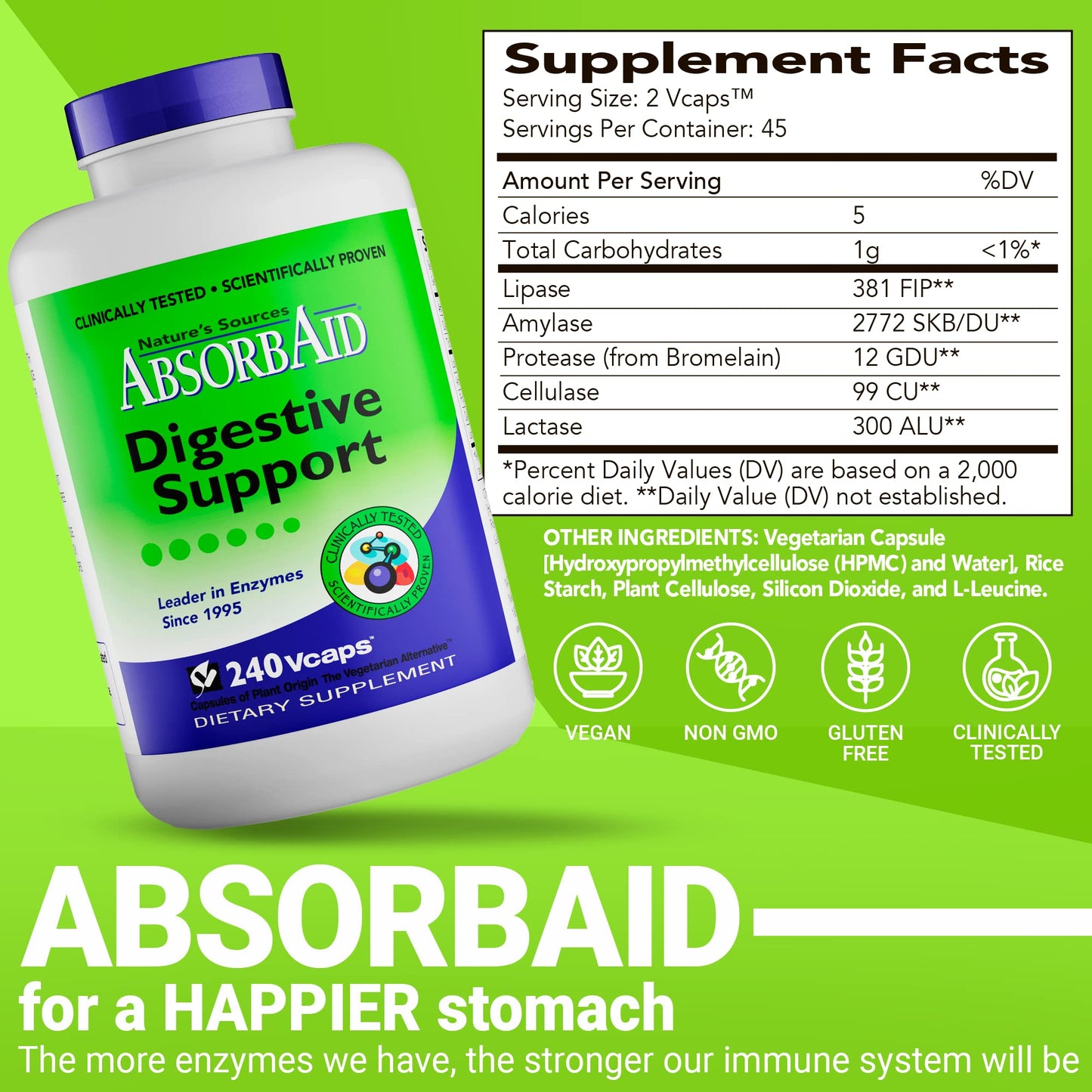 AbsorbAid Digestive Enzymes Capsules 240