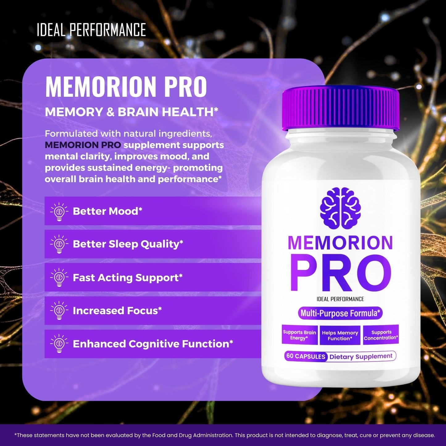 IDEAL PERFORMANCE Memorion Pro Premium, 300 Capsules