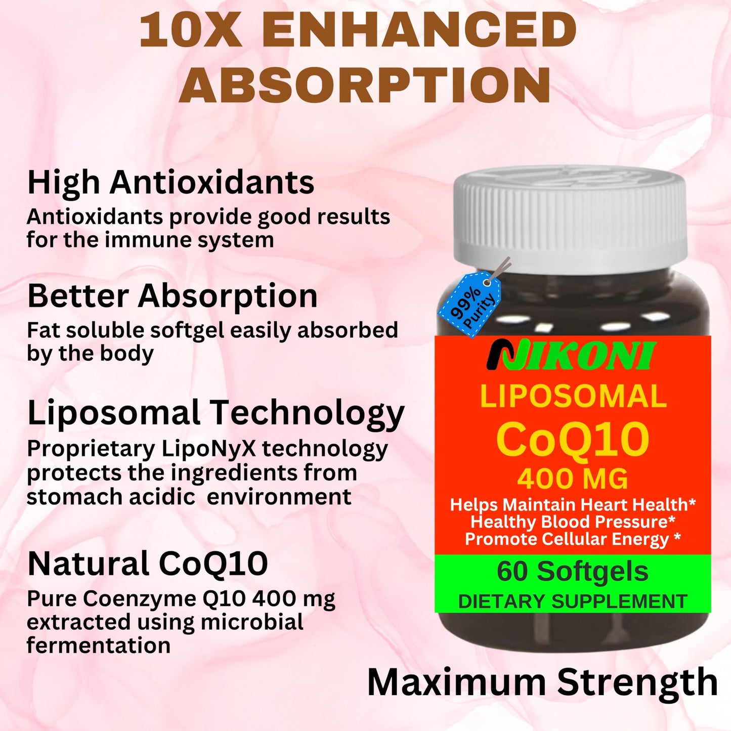 Nikoni Liposomal CoQ10 400 mg Capsules 240