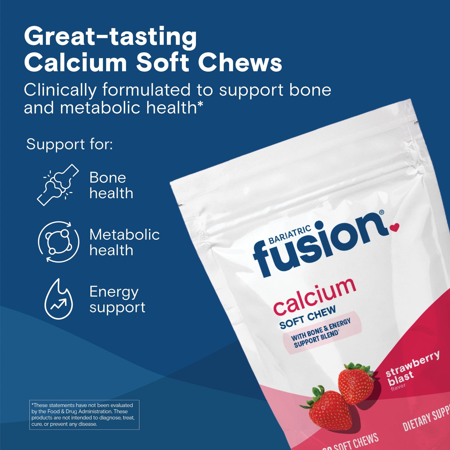 Bariatric Fusion Calcium Citrate with Vitamin D3 Chews Gummy 60 Count