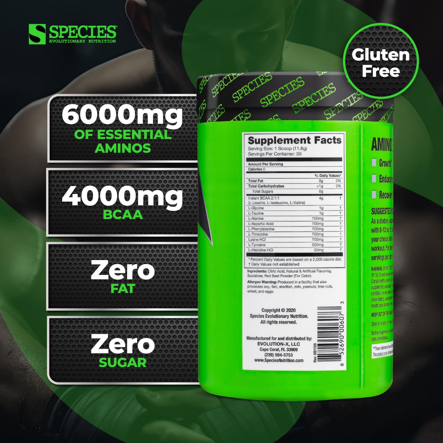Species Nutrition Amino Evolved EAA & BCAA Powder 13.54 Ounces
