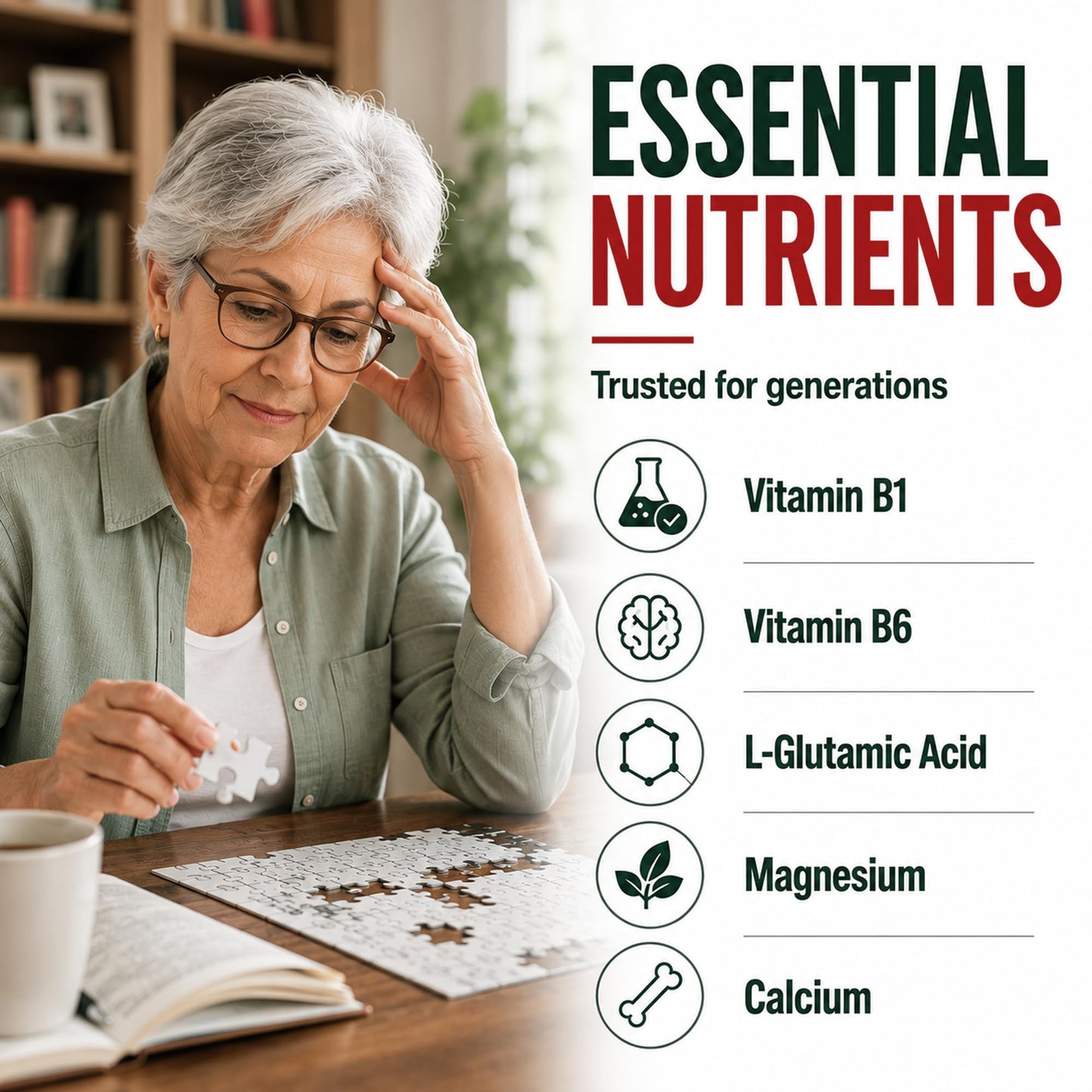 Fitina Brain Supplement with B6 & Thiamine Tablet, 120 Tablets