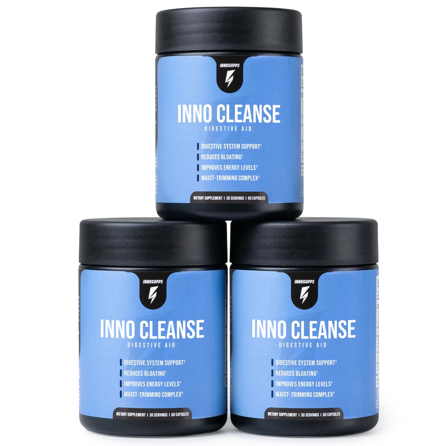 InnoSupps Inno Cleanse 14 Day Colon & Detox Flush, Waist Trimming Complex, Gut Cleanse, Digestive System Support, Stool Softener & Reduced Bloating & Occasional Constipation Relief, 180 Capsules