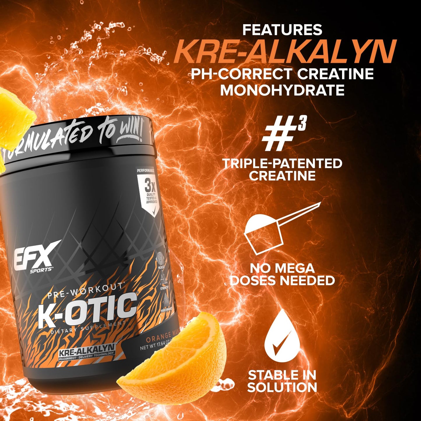 EFX Sports K-OTIC Pre Workout Powder 17.64