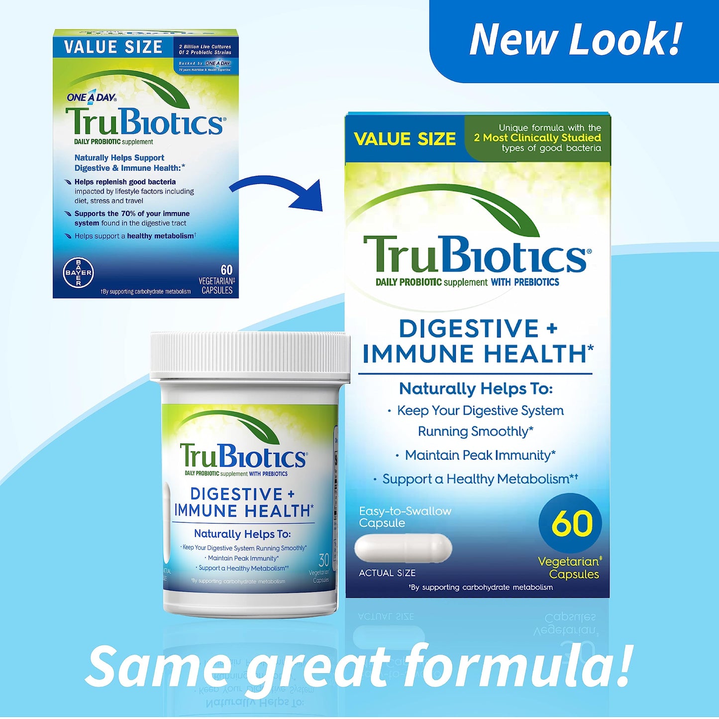 TruBiotics Probiotics for Digestive & Immune Health Capsules, 60-Count