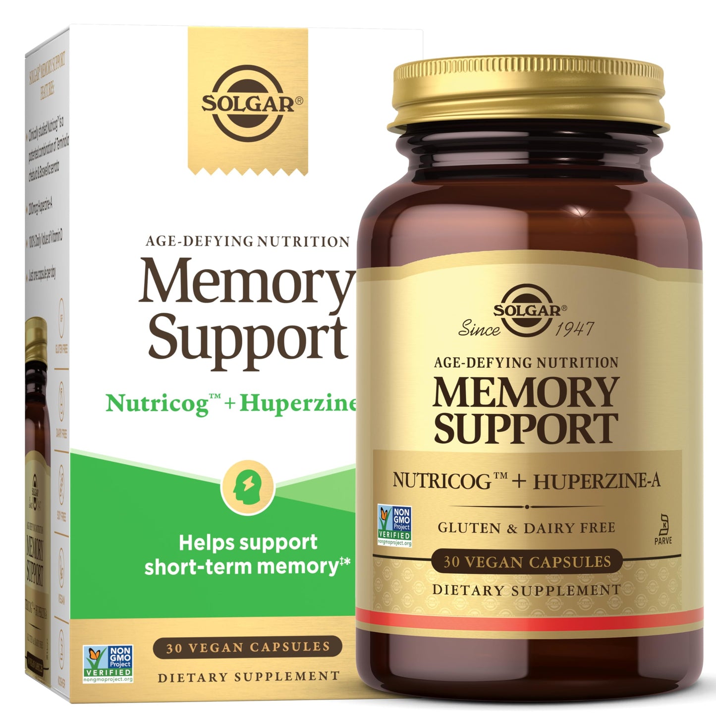 Solgar Memory Support Brain Dietary Supplement for Memory and Focus 30 Capsules