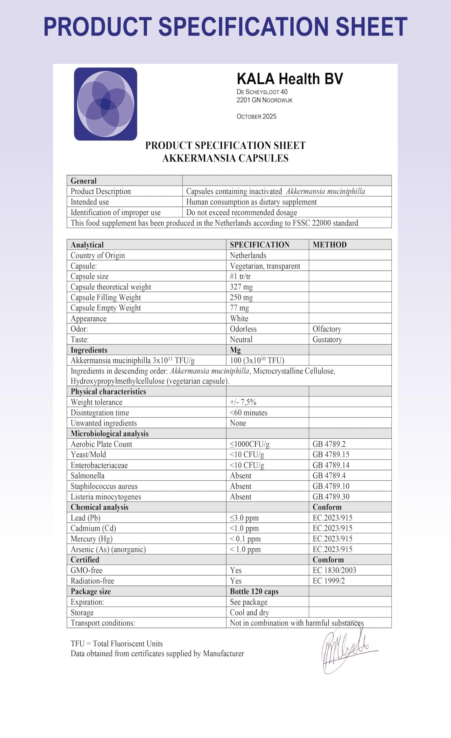 KALA HEALTH Procapsin Akkermansia Pasteurized 30 Billion CFU Gut Health Support Capsules, 30 Count