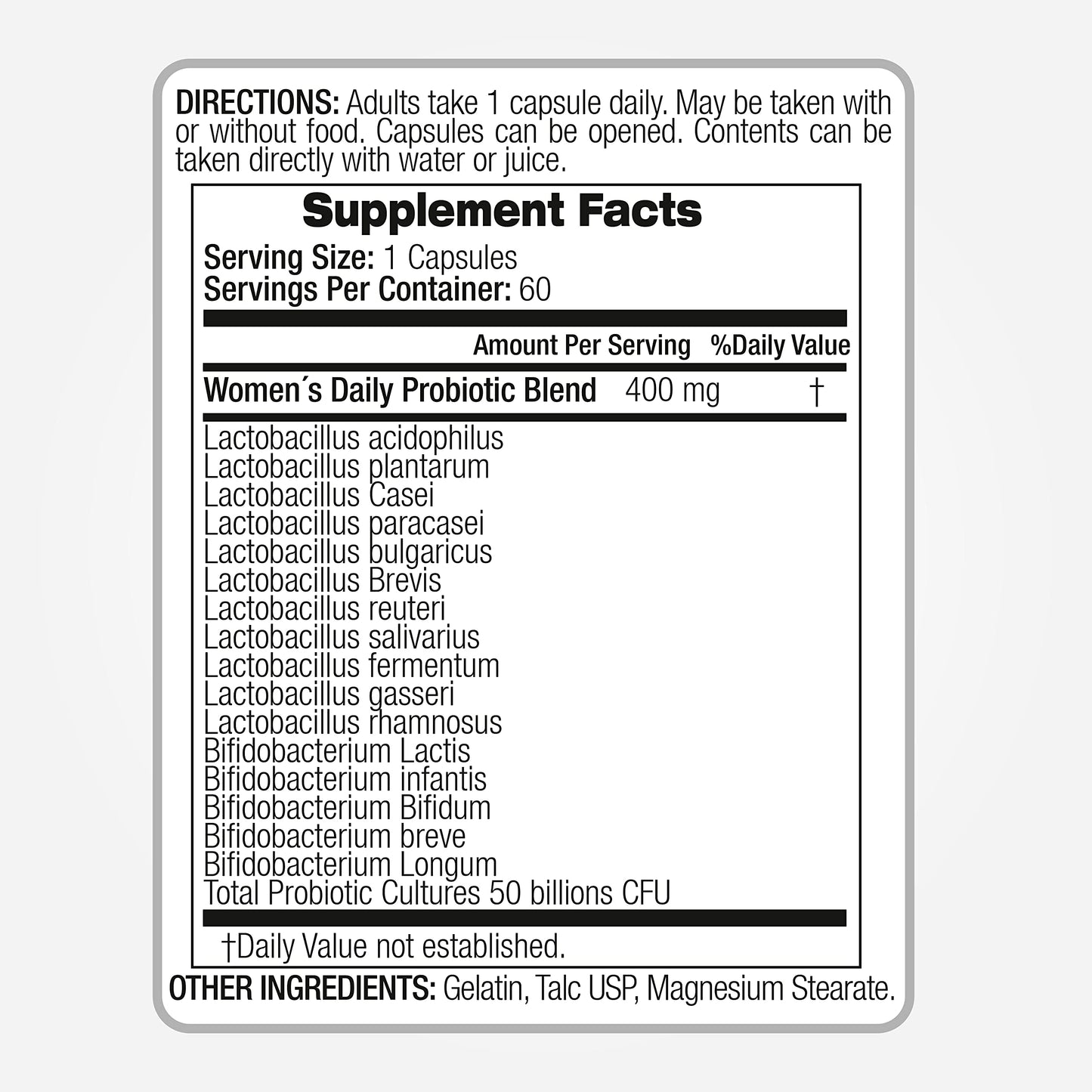 FITO MEDIC'S Lab Probiotic Supplement Capsule, 50 Billion CFU, 16 Strain Blend, 1 Count