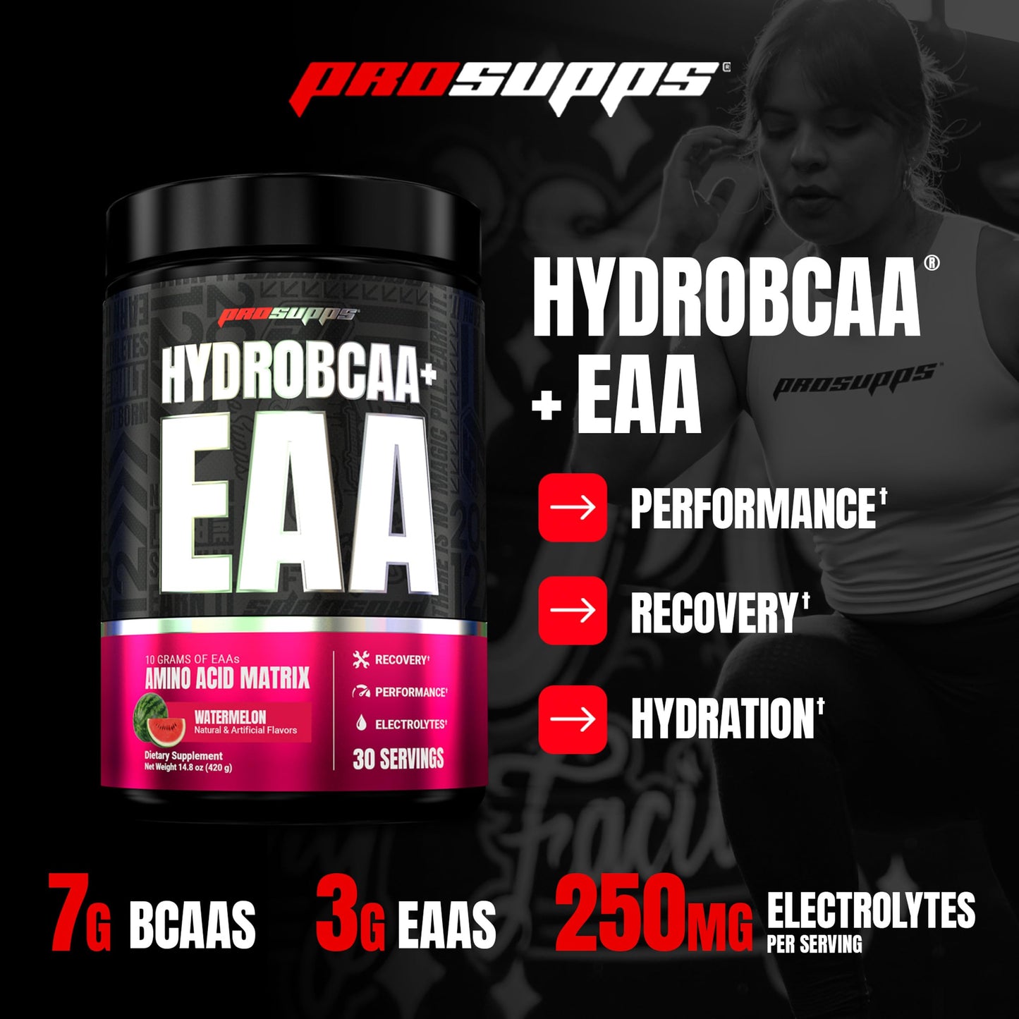 ProSupps HydroBCAA Essential Amino Acids Powder Watermelon 14.6 oz