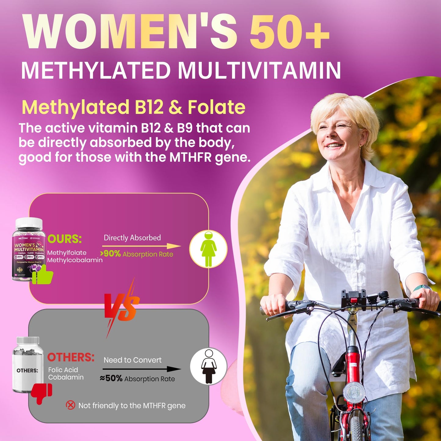 Nextdia Women 50 Plus Multivitamin Gummies + Mens Multivitamin Gummies, 180 Count