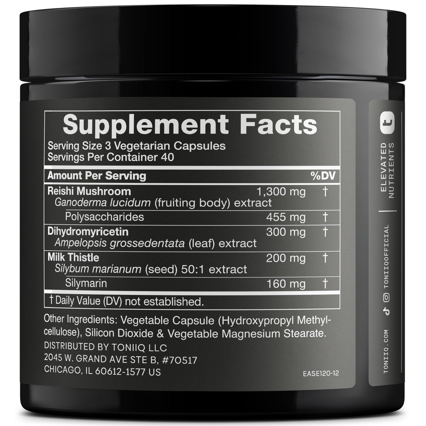 Toniiq Ease with DHM – Full Liver Support for a Night Out 120 Capsules