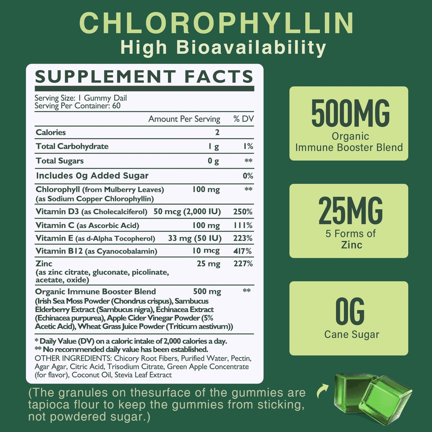 LILICARE Chlorophyll Gummies + Vitamin D3 K2 Gummies, 120 Count