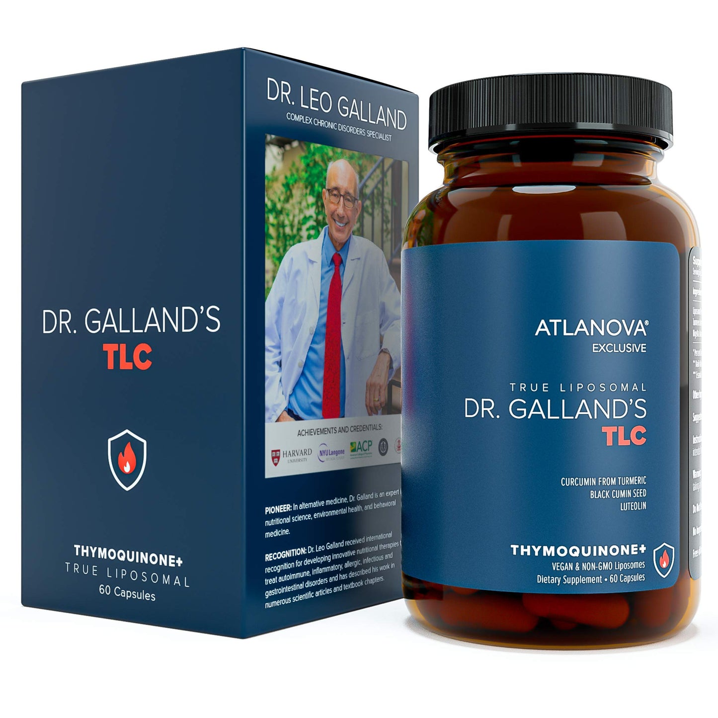 ATLANOVA Dr. Galland’s TLC - True Liposomal Supplement, Turmeric Curcumin Supplement - Luteolin, Black Cumin Seed & 5% Thymoquinone, High Absorption Formula, Vegan - 60 Capsules