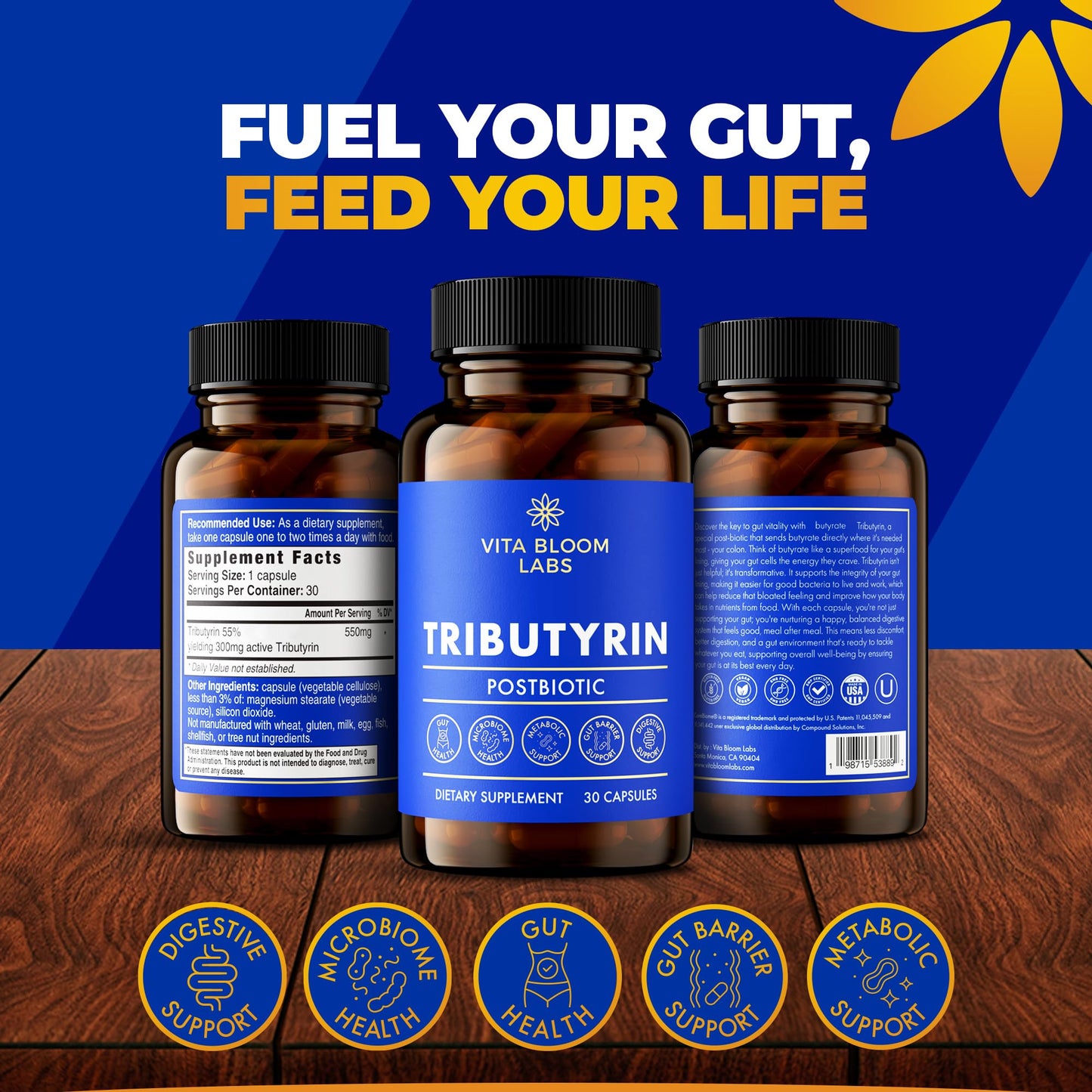 Vita Bloom Labs Tributyrin Supplement Capsule, 30 Capsules