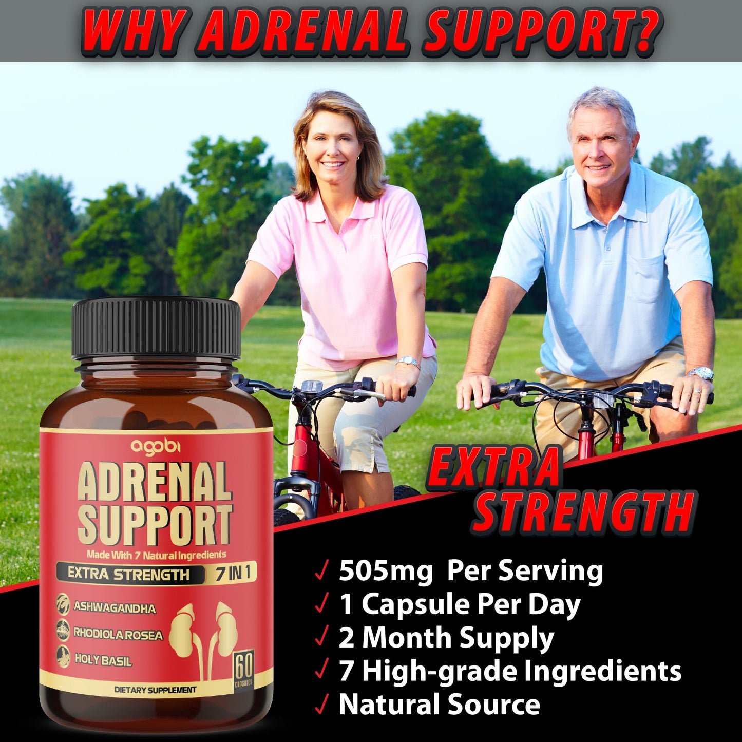 agobi 7in1 Adrenal Support Supplement Capsules, 60 Count