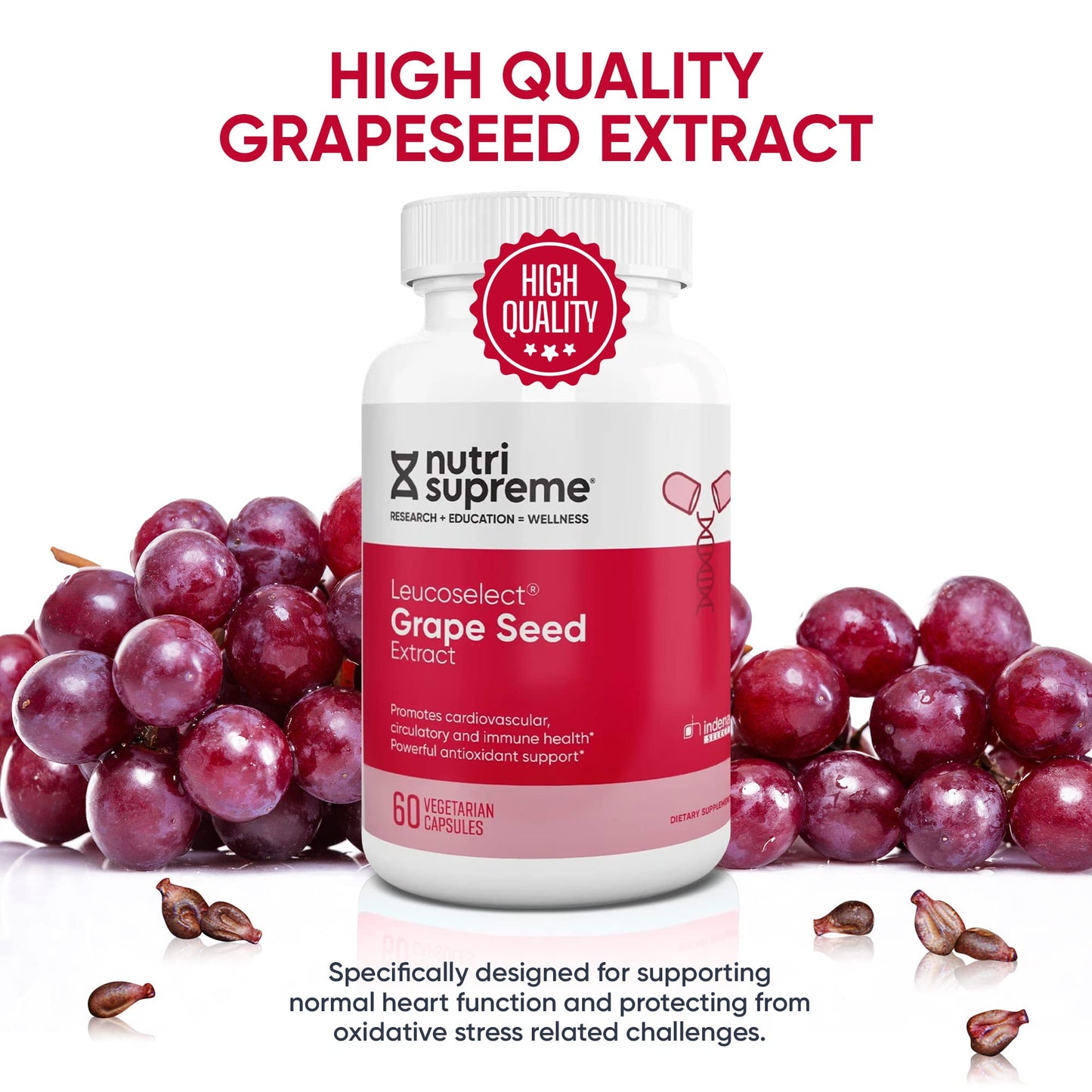 NUTRI-SUPREME RESEARCH Grapeseed Extract Leucoselect Capsules, 60 Count