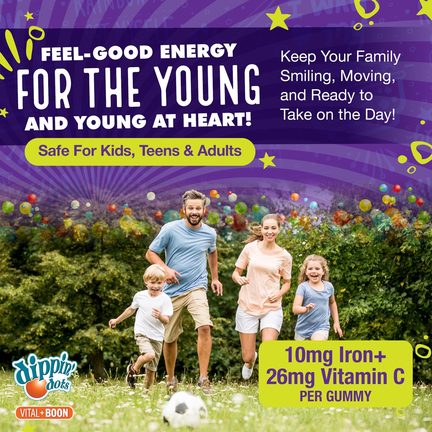 Vital+Boon Iron with Vitamin C & B12 Gummies, 120 Count