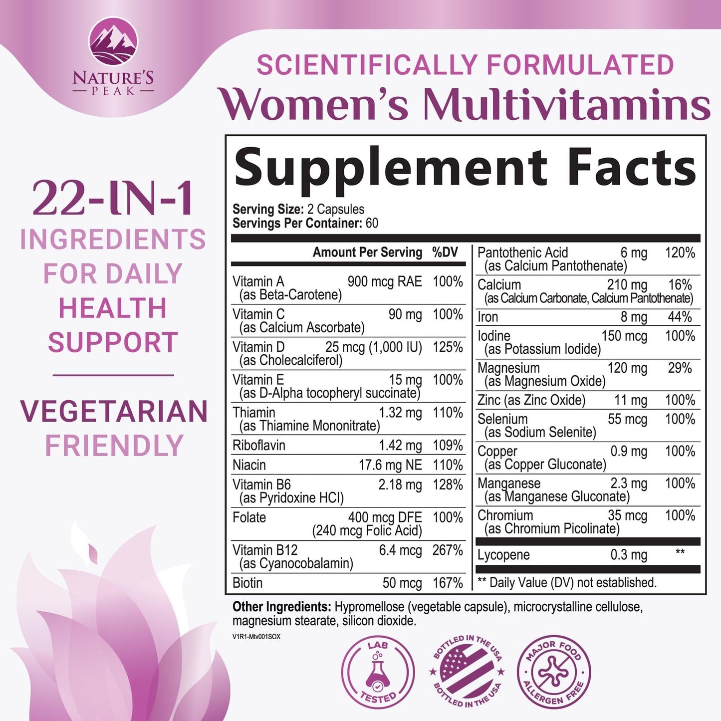 Nature's Peak Multivitamin for Women Capsules, 120 Count